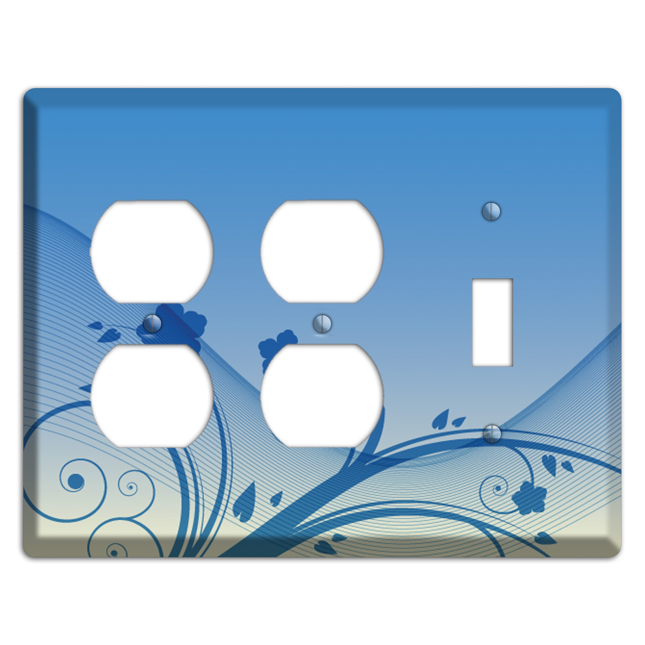 Blue Swirls 2 Duplex / Toggle Wallplate