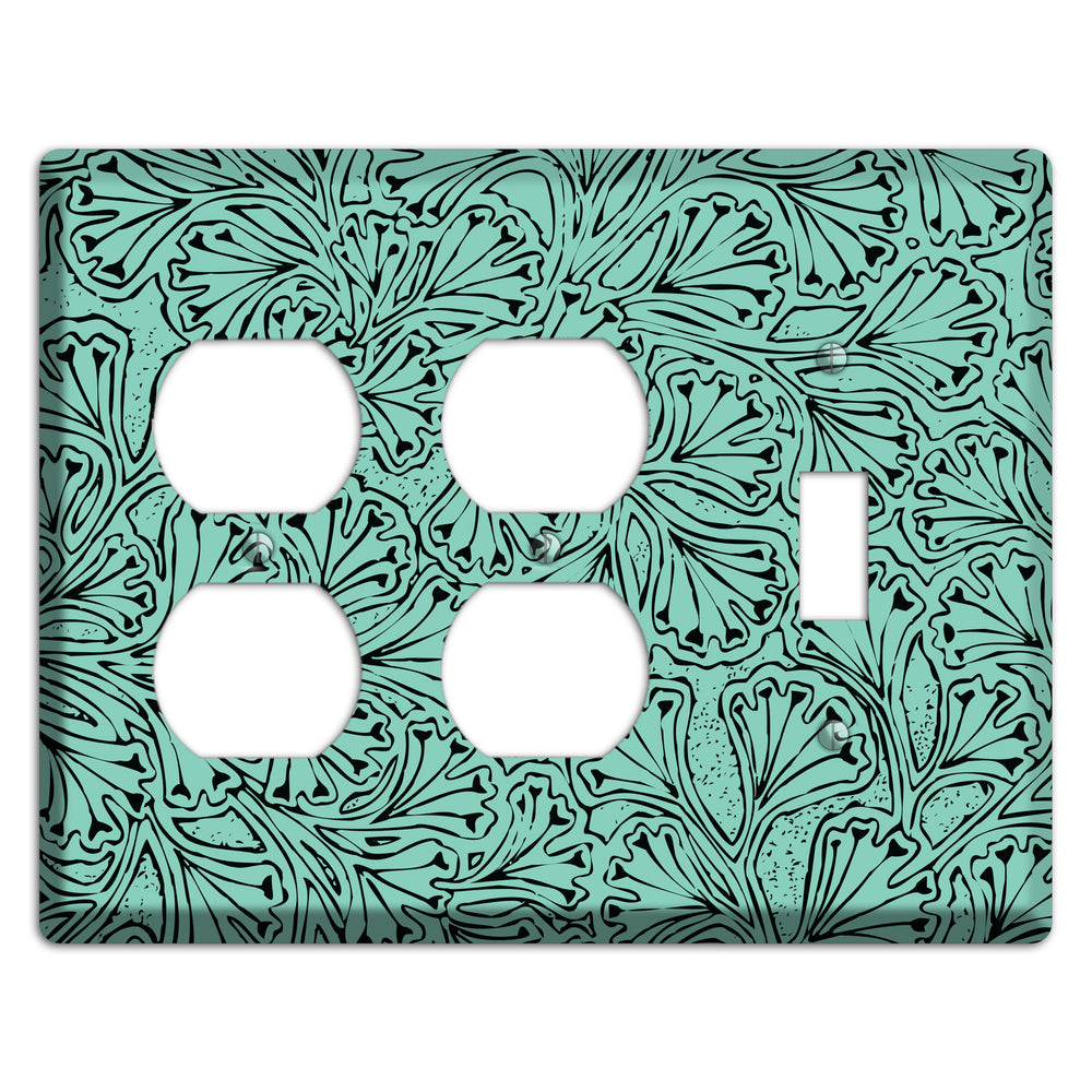 Deco Olive Interlocking Floral 2 Duplex / Toggle Wallplate