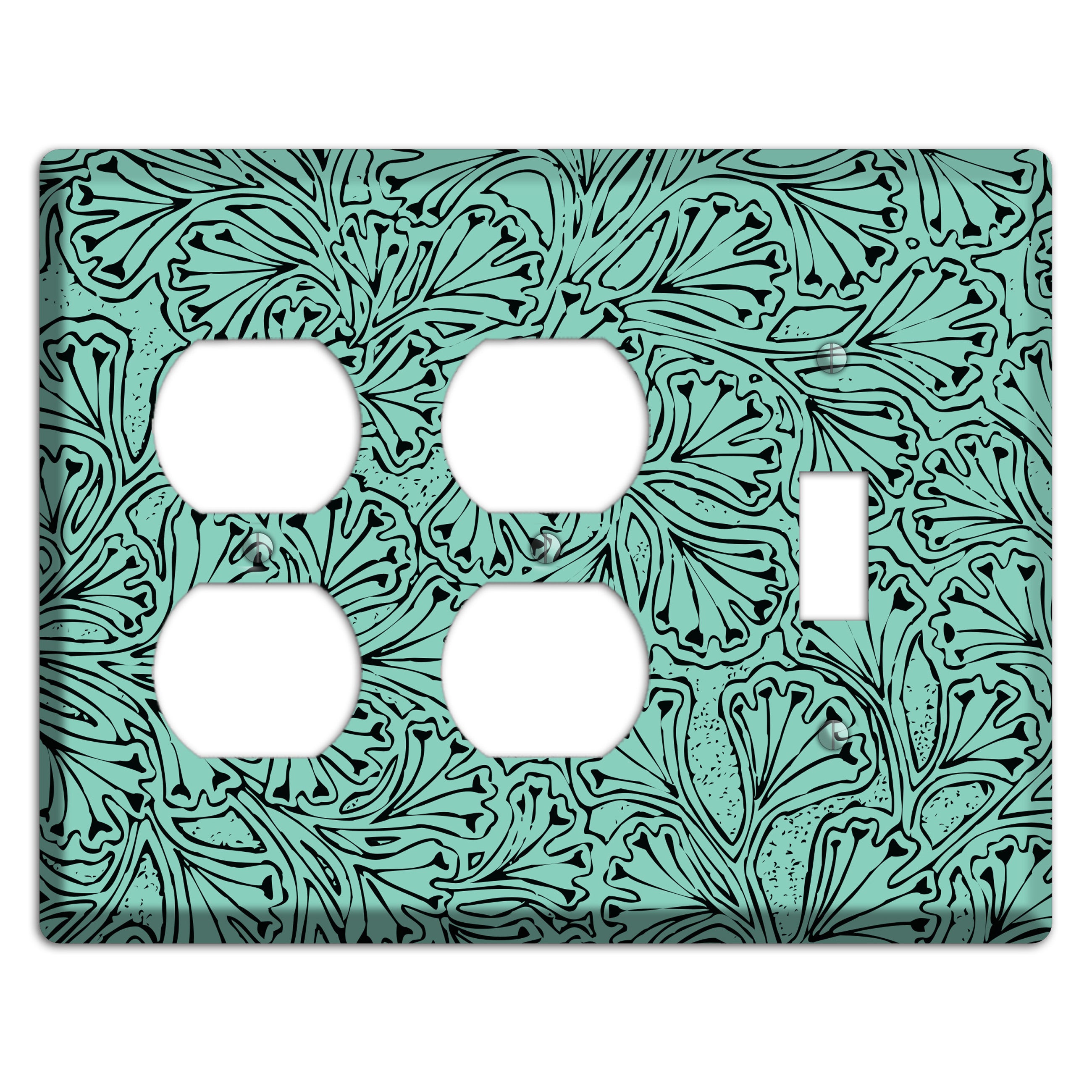 Deco Olive Interlocking Floral 2 Duplex / Toggle Wallplate