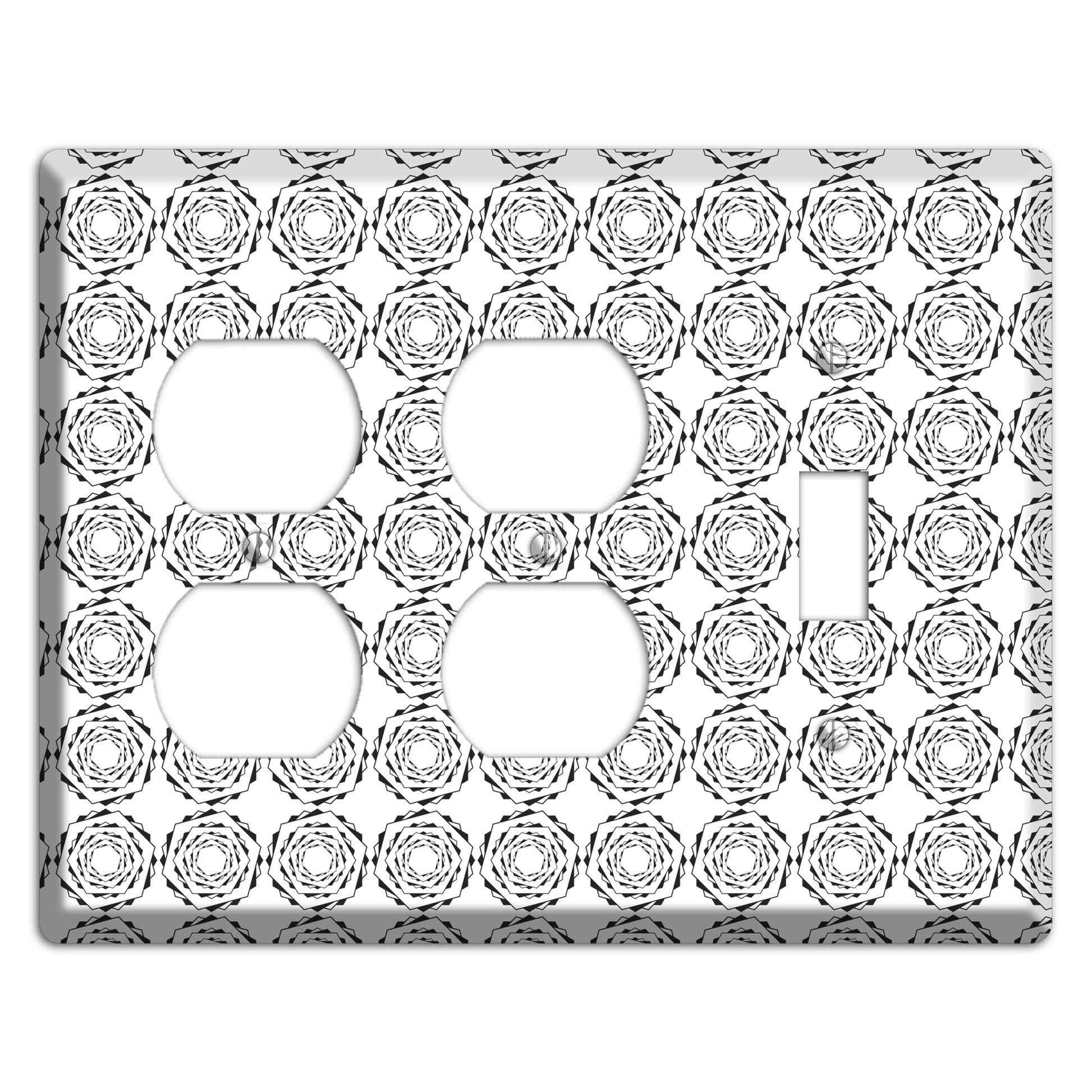 Hexagon Rotation Repeat 2 Duplex / Toggle Wallplate