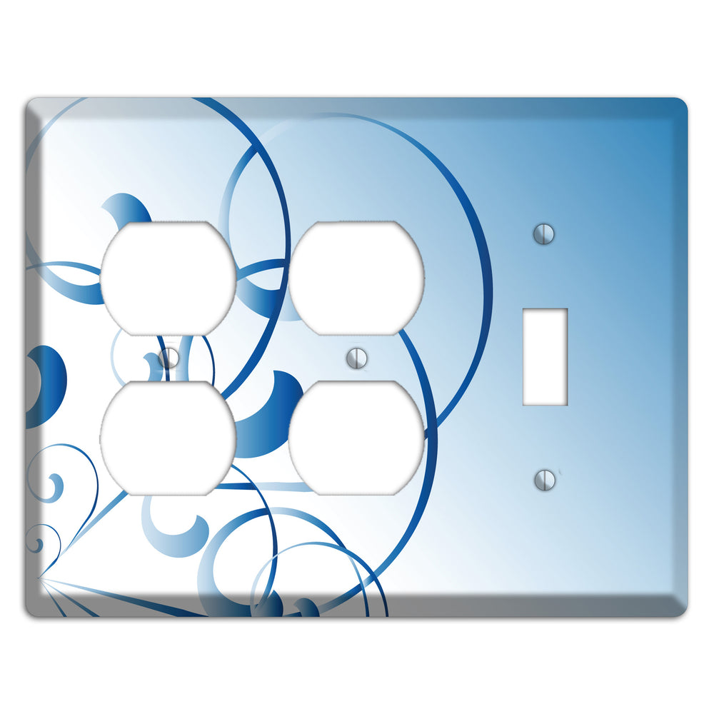 Blue Swoop 2 Duplex / Toggle Wallplate