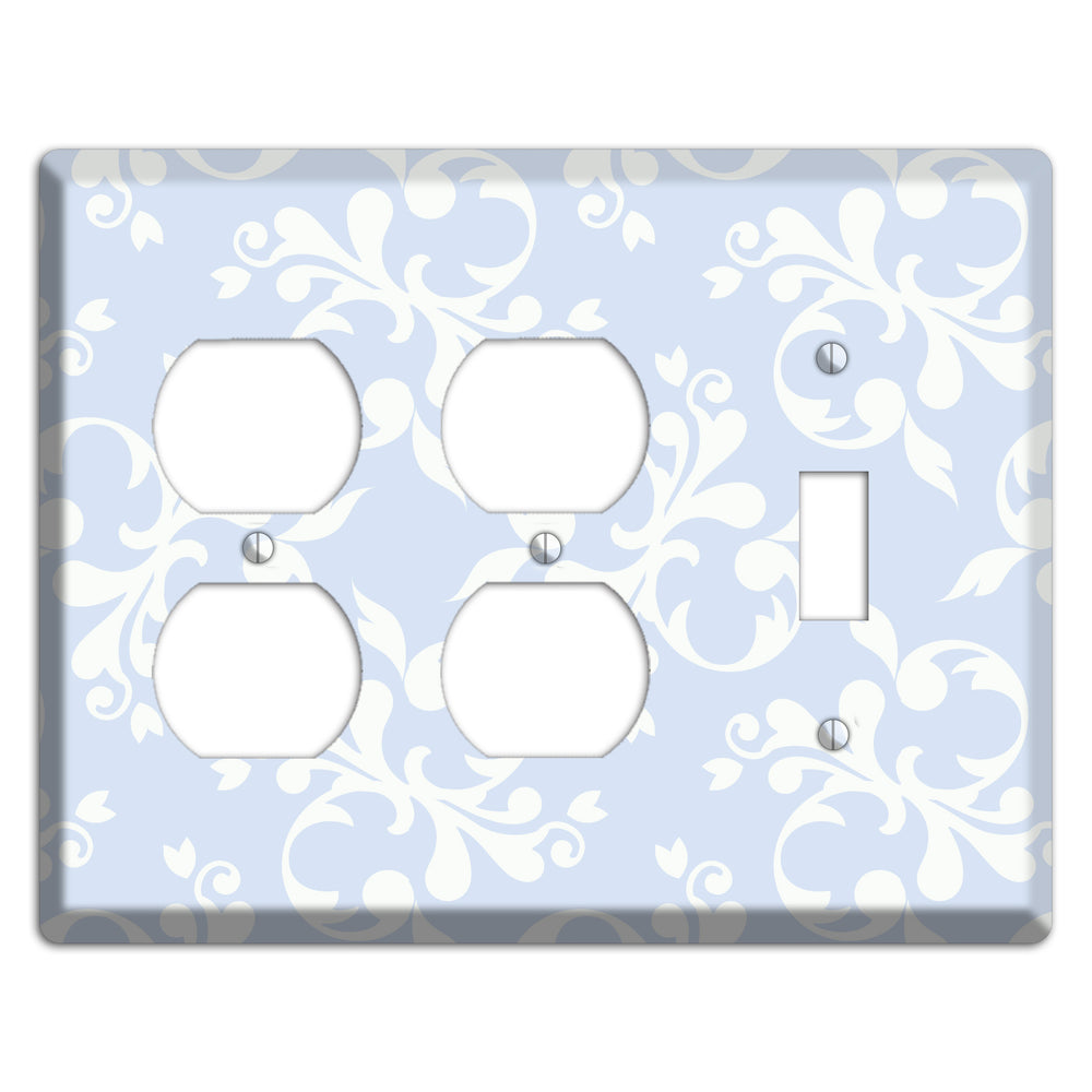 Light Blue Victorian Toile 2 Duplex / Toggle Wallplate