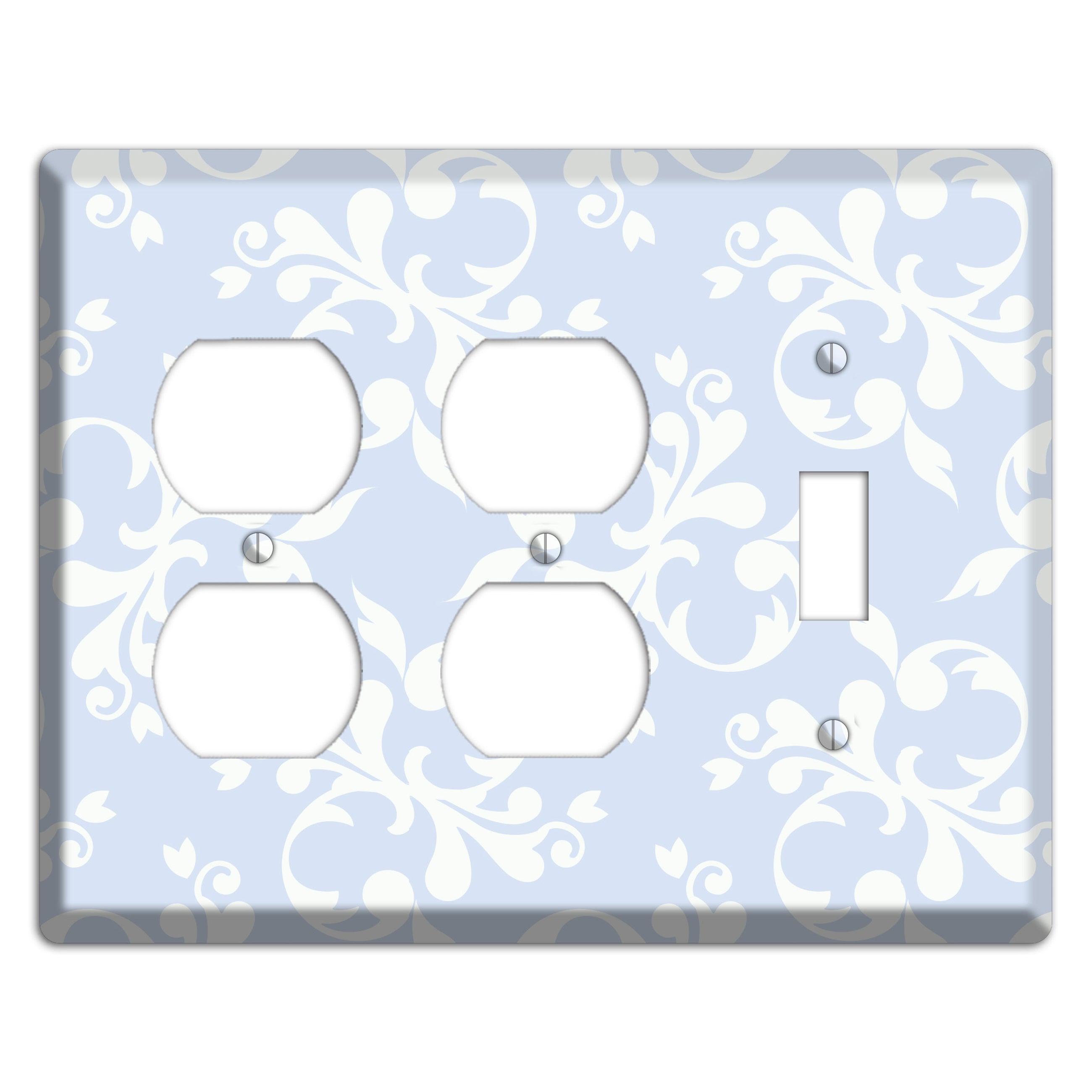 Light Blue Victorian Toile 2 Duplex / Toggle Wallplate