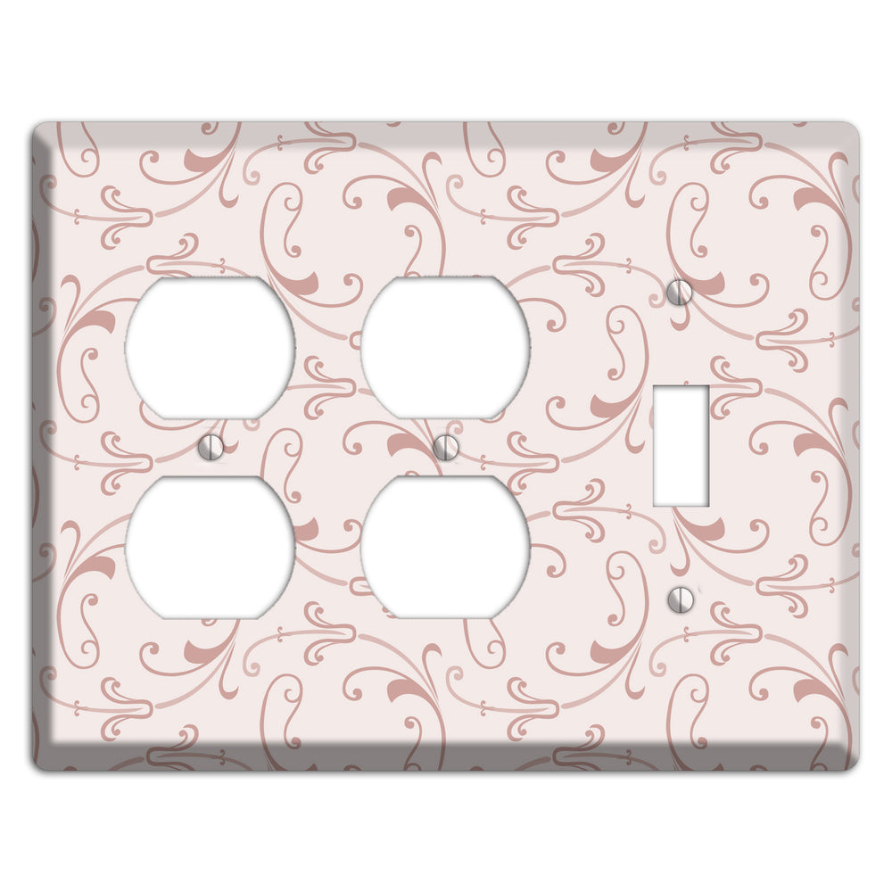 Dusty Rose Victorian Sprig 2 Duplex / Toggle Wallplate