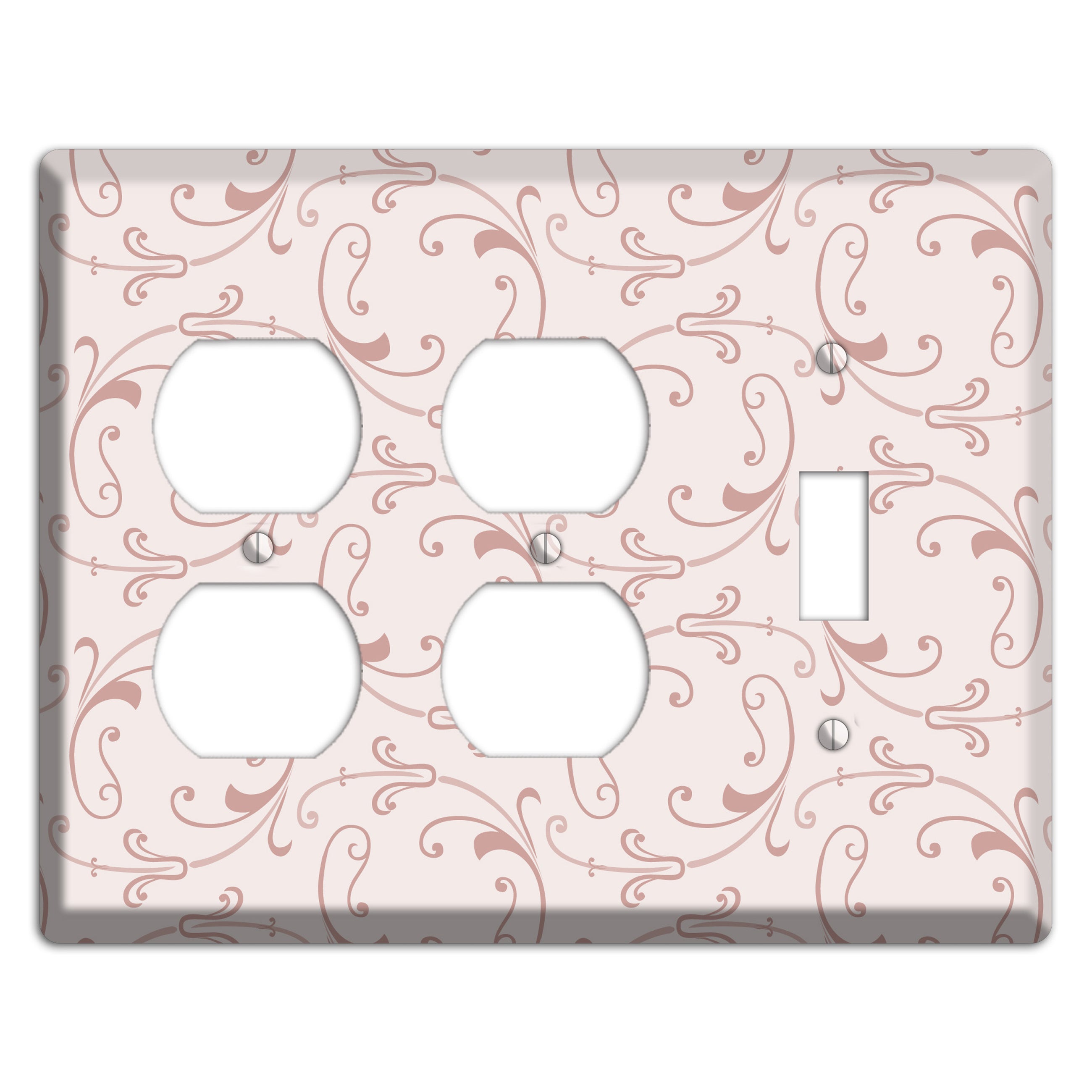 Dusty Rose Victorian Sprig 2 Duplex / Toggle Wallplate