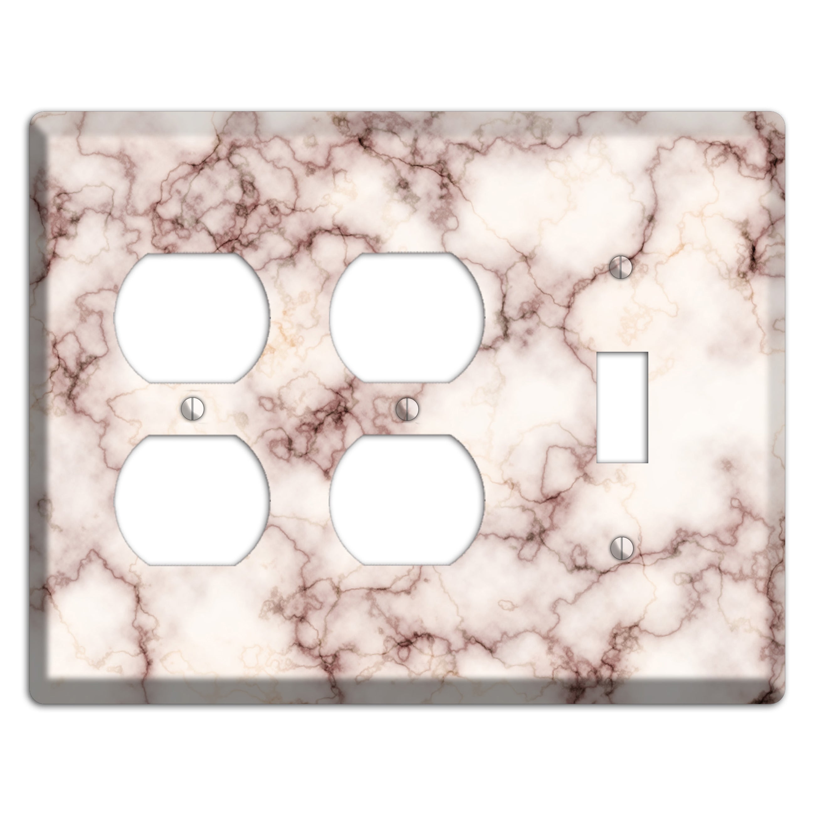 Burgundy Stained Marble 2 Duplex / Toggle Wallplate