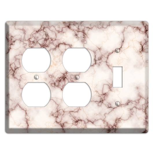 Burgundy Stained Marble 2 Duplex / Toggle Wallplate