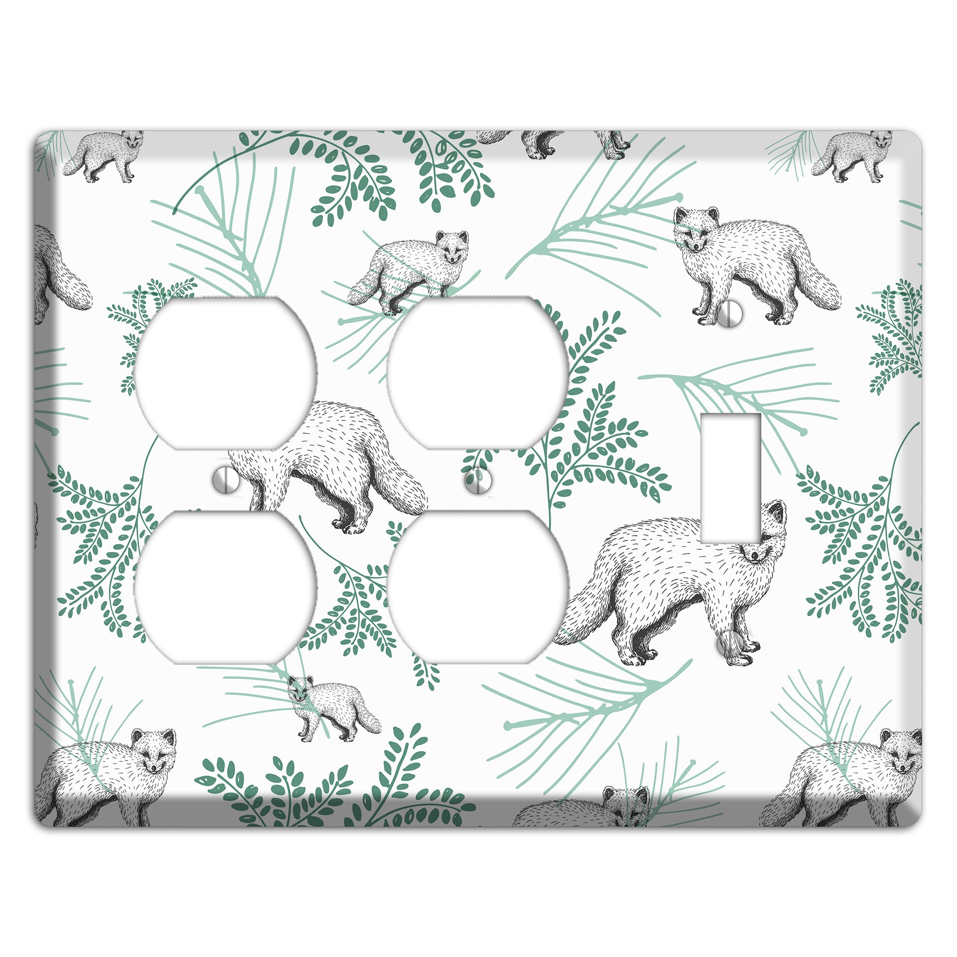 Wildlife Arctic Fox 2 Duplex / Toggle Wallplate