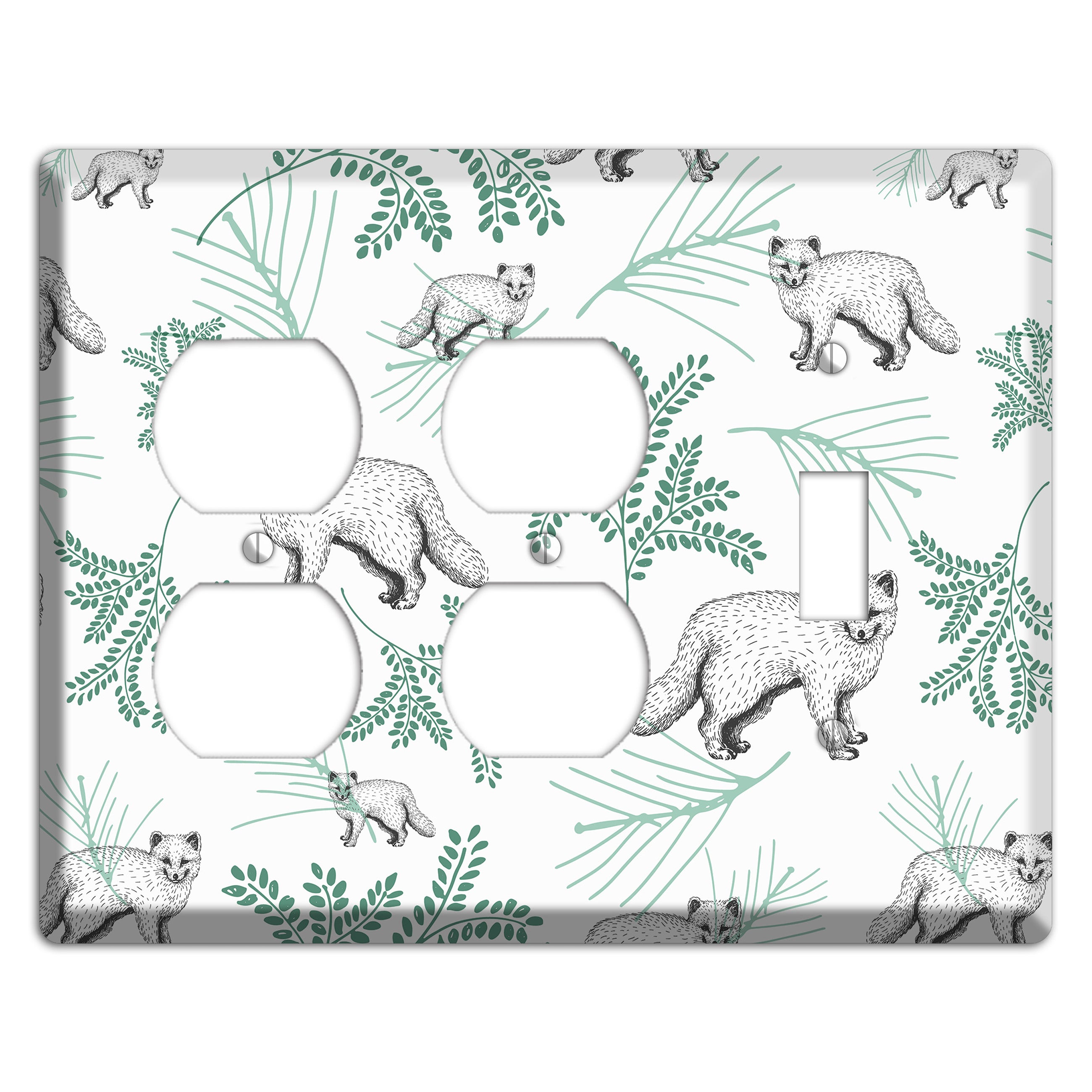 Wildlife Arctic Fox 2 Duplex / Toggle Wallplate