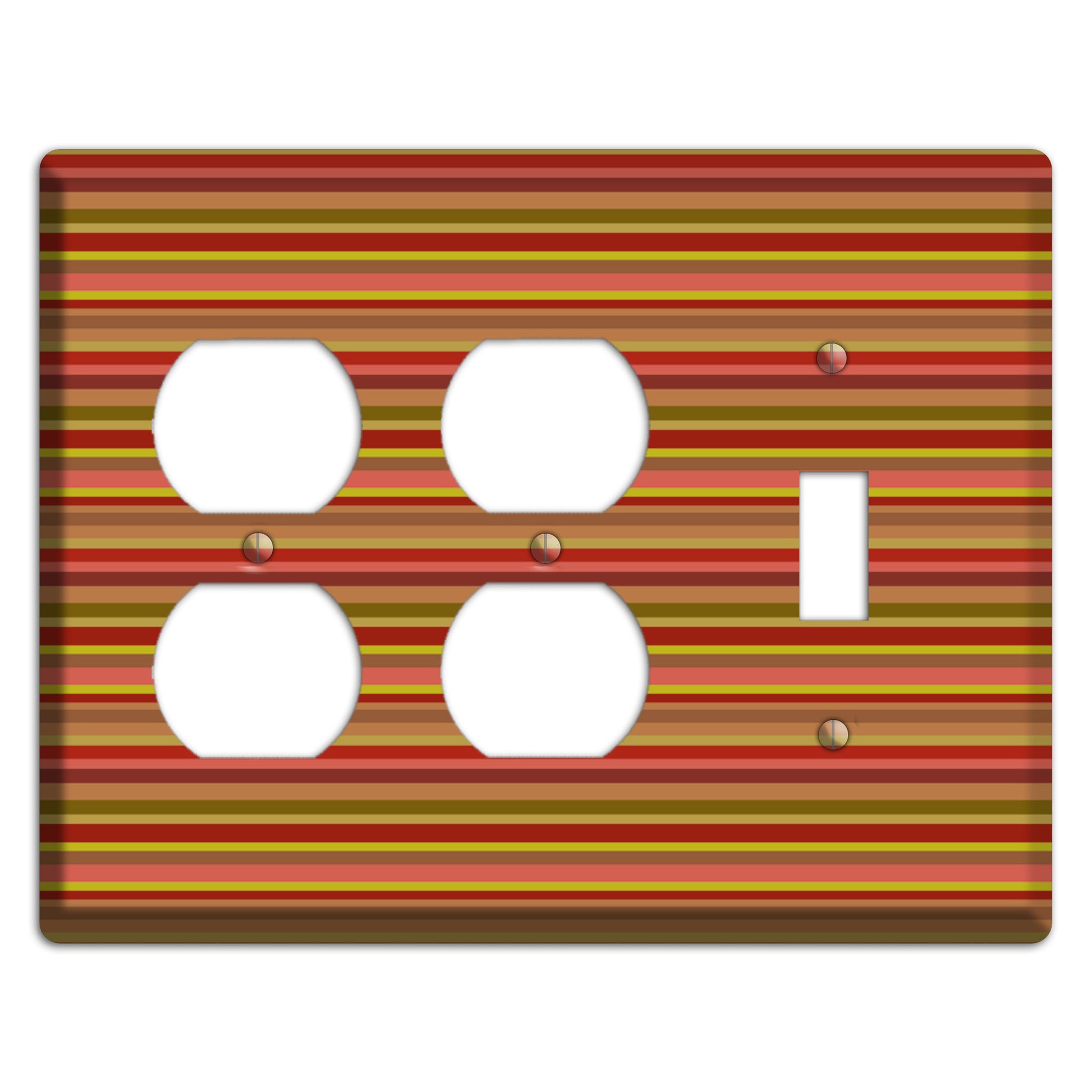 Multi Red Horizontal Stripes 2 Duplex / Toggle Wallplate