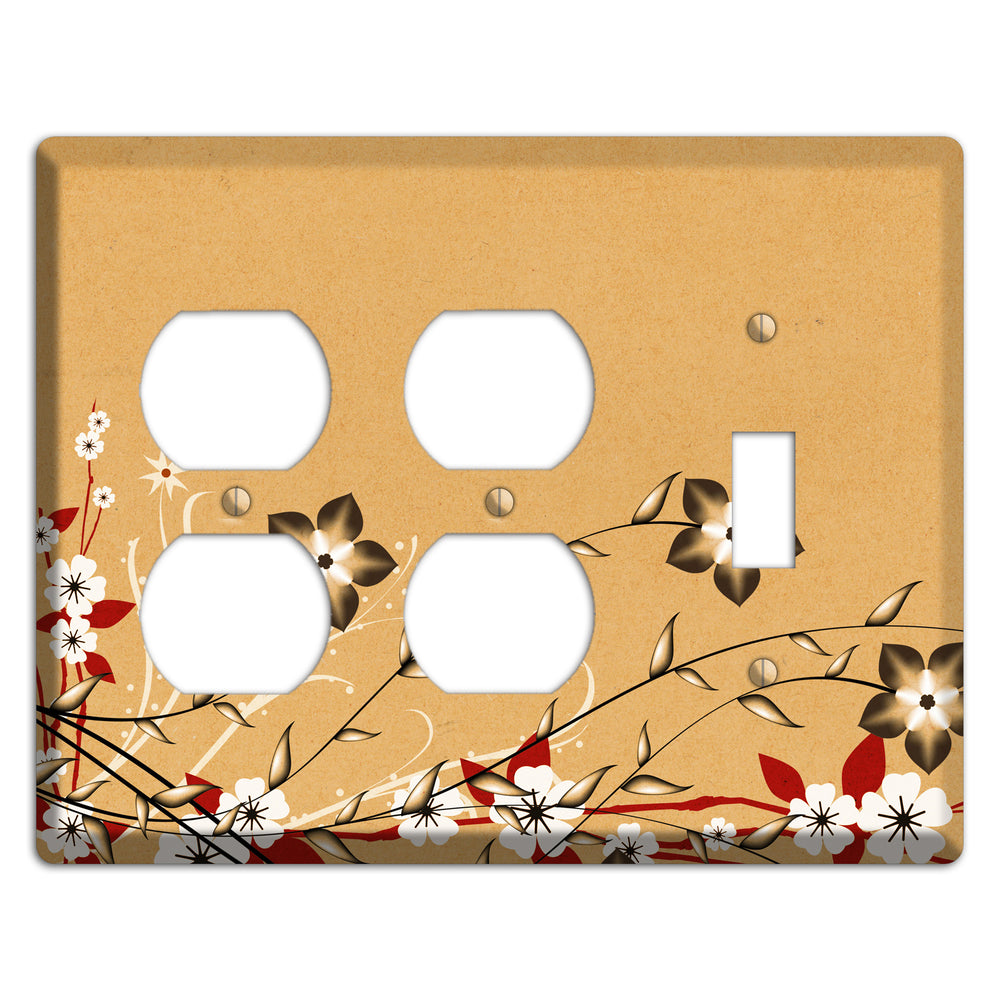 Delicate Red Flowers 2 2 Duplex / Toggle Wallplate