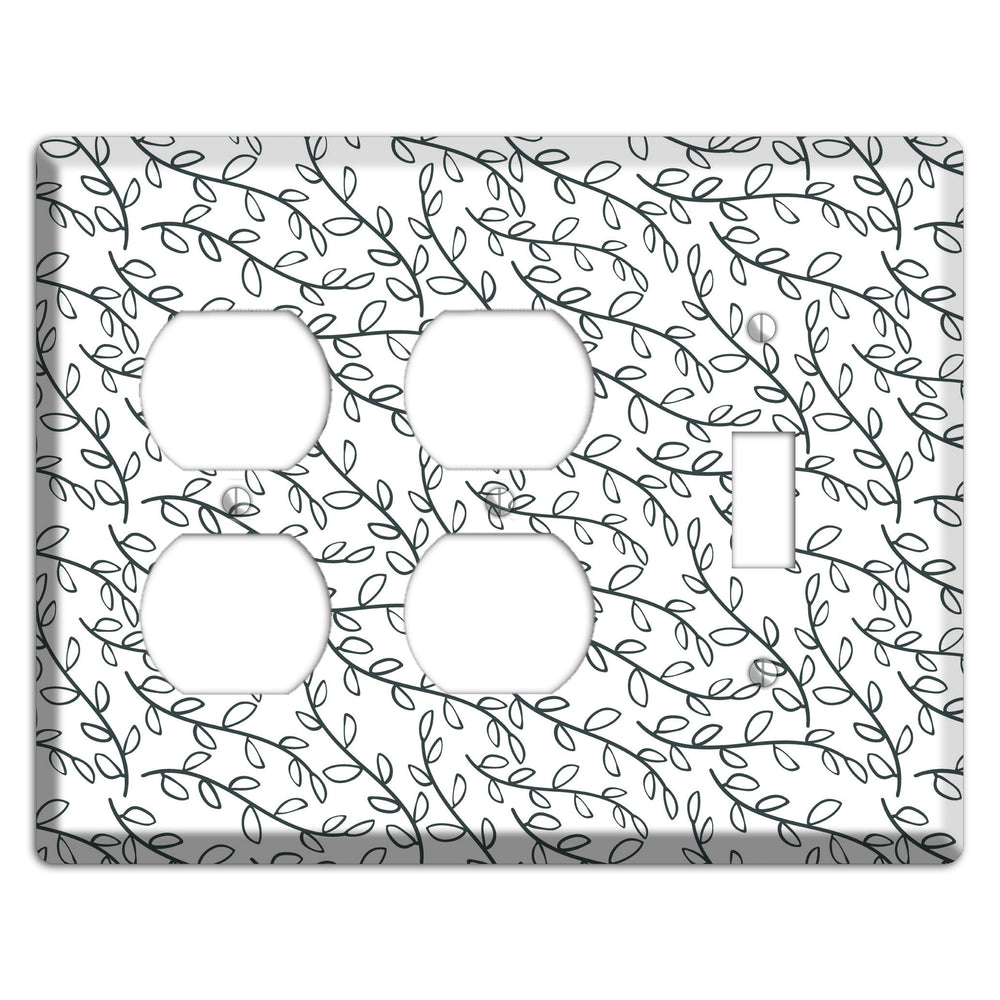 Leaves Style O 2 Duplex / Toggle Wallplate
