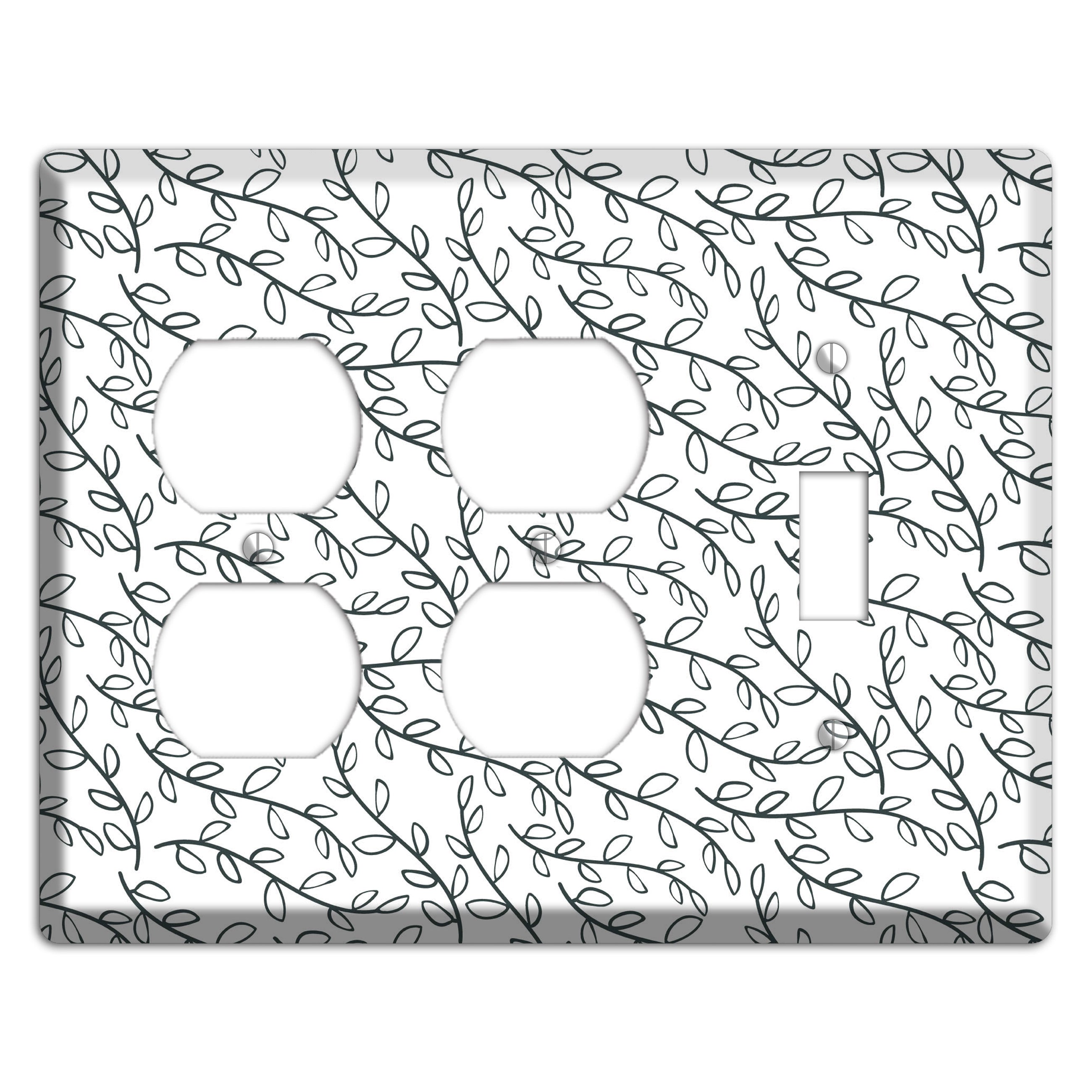 Leaves Style O 2 Duplex / Toggle Wallplate