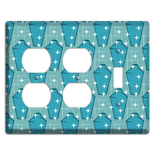 Blue and Teal Shaker 2 Duplex / Toggle Wallplate