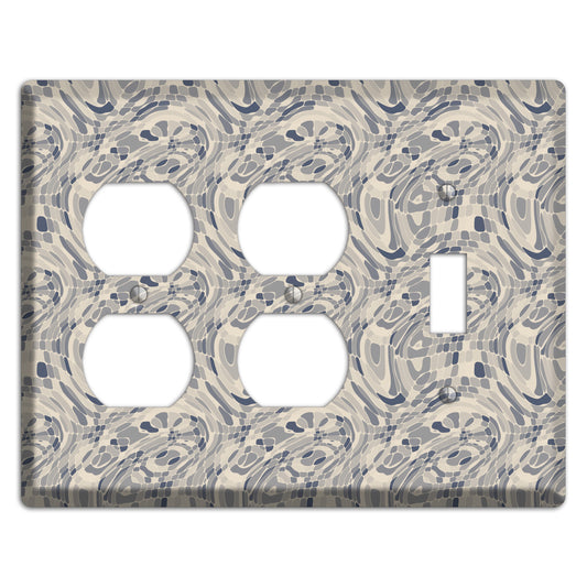 Blue and Beige Abstract 2 2 Duplex / Toggle Wallplate