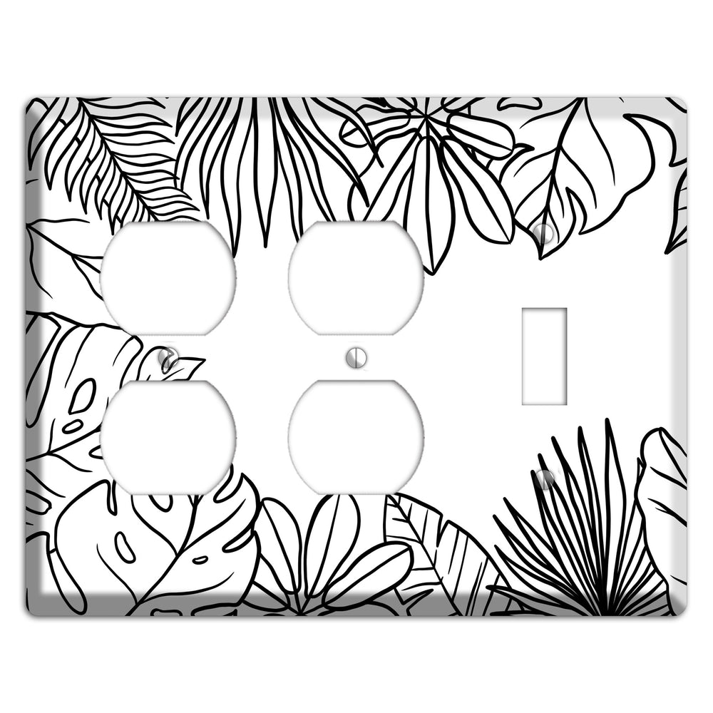 Hand-Drawn Leaves 3 2 Duplex / Toggle Wallplate