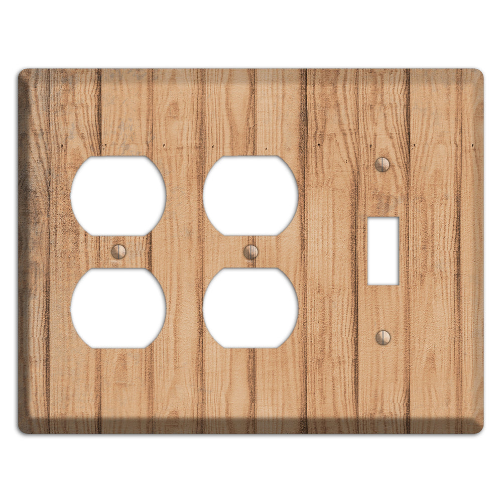 Tan Weathered Wood 2 Duplex / Toggle Wallplate