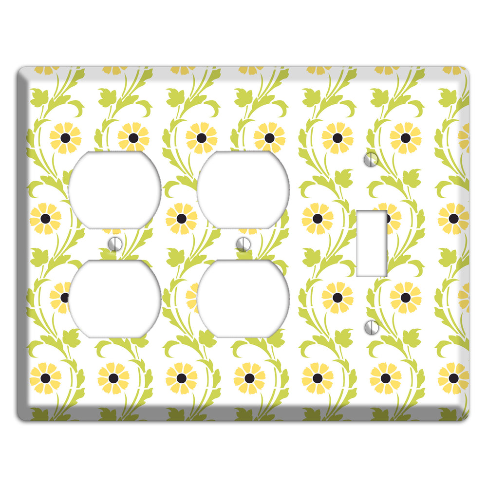 Green Vine Floral 2 Duplex / Toggle Wallplate