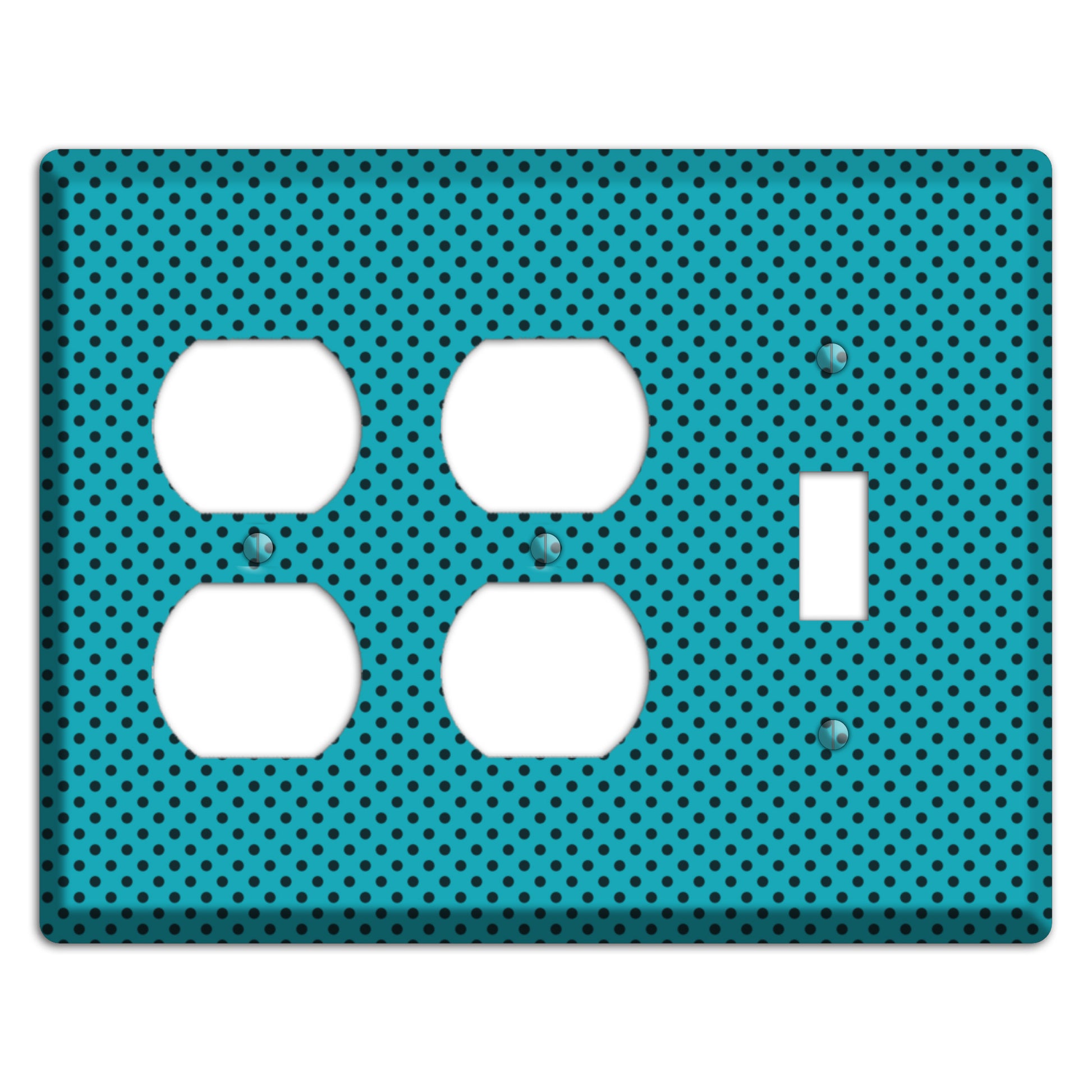 Turquoise with Polka Dots 2 Duplex / Toggle Wallplate