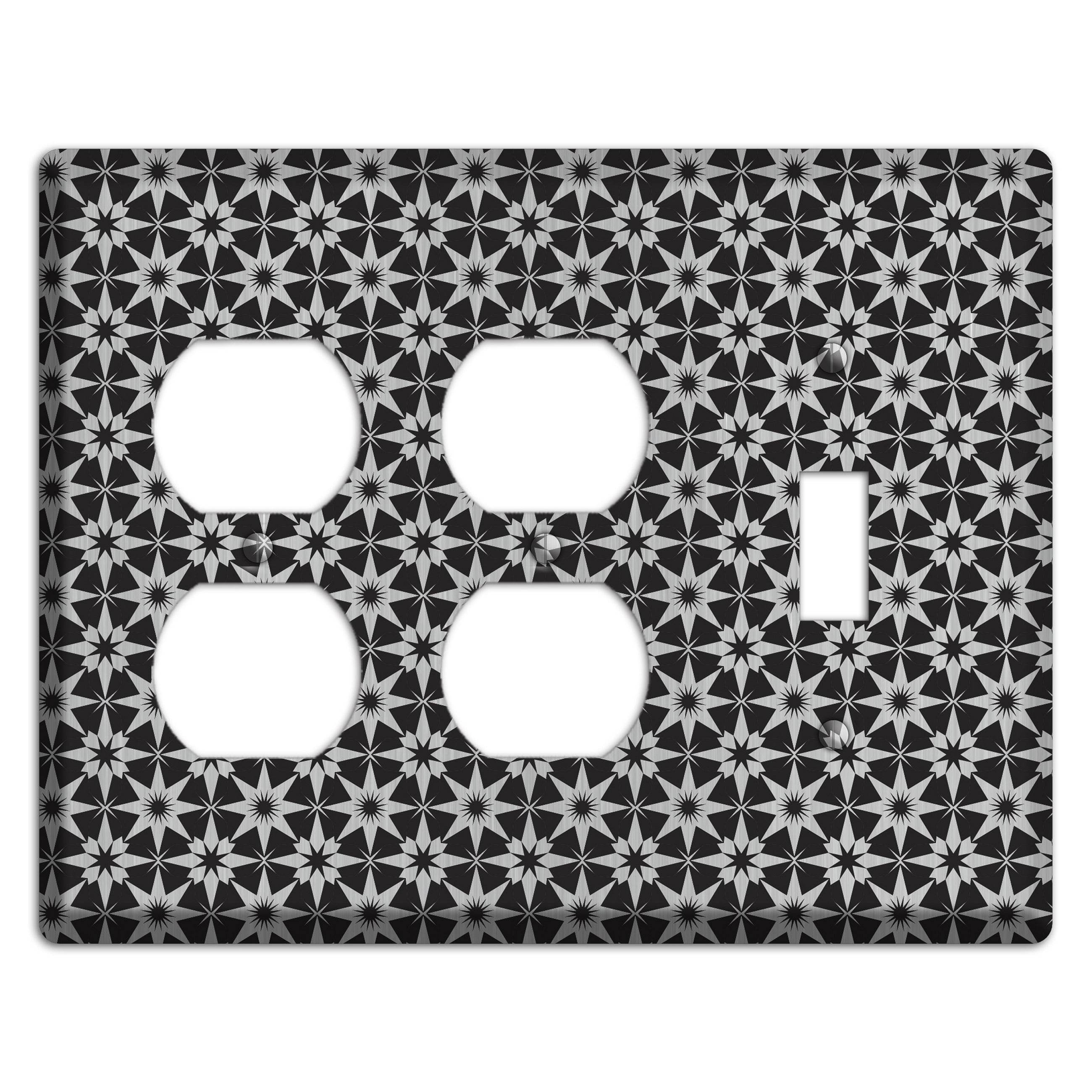 Black with Stainless Foulard 2 Duplex / Toggle Wallplate