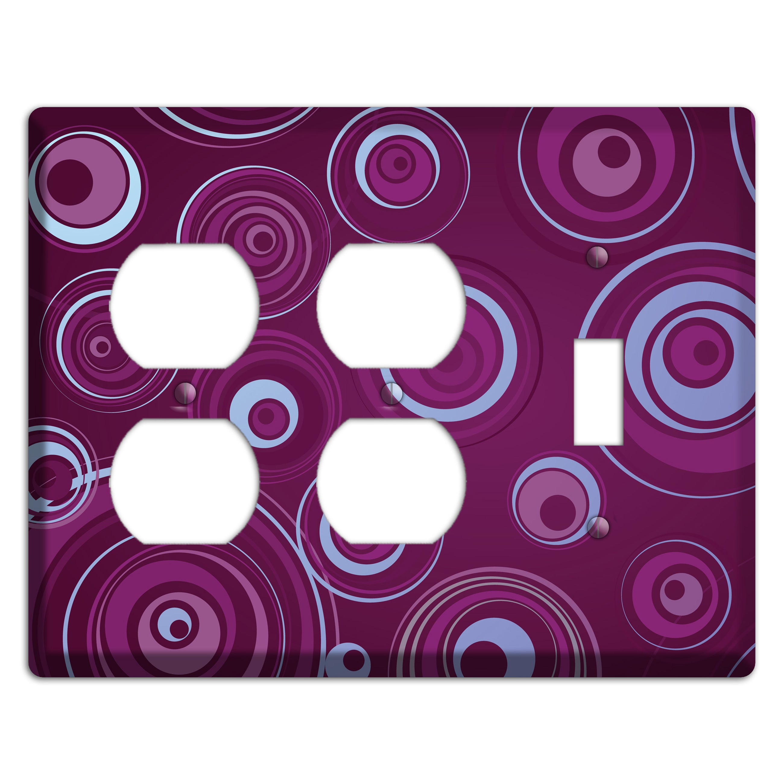 Purple Circles 3 2 Duplex / Toggle Wallplate