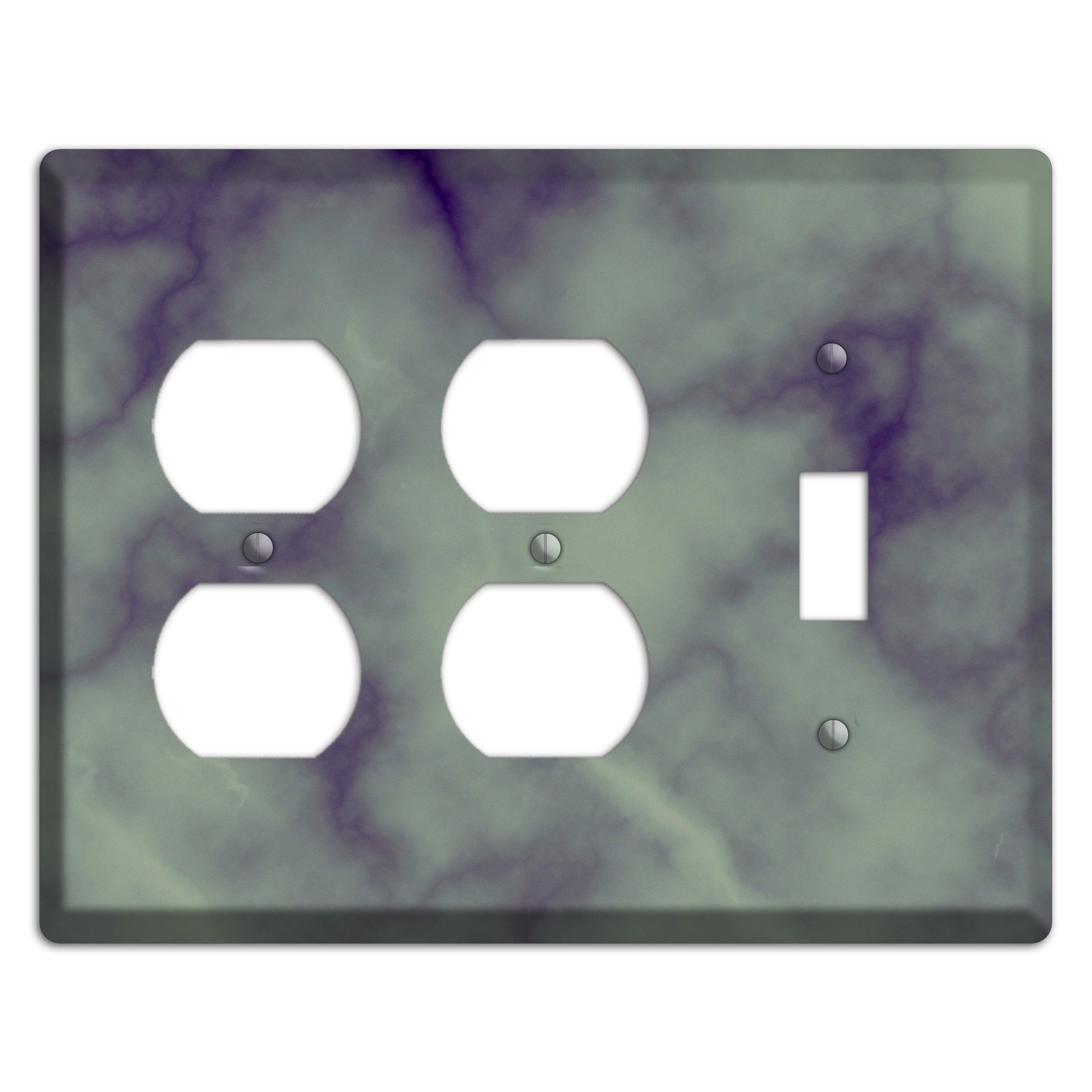 Mid Gray Marble 2 Duplex / Toggle Wallplate