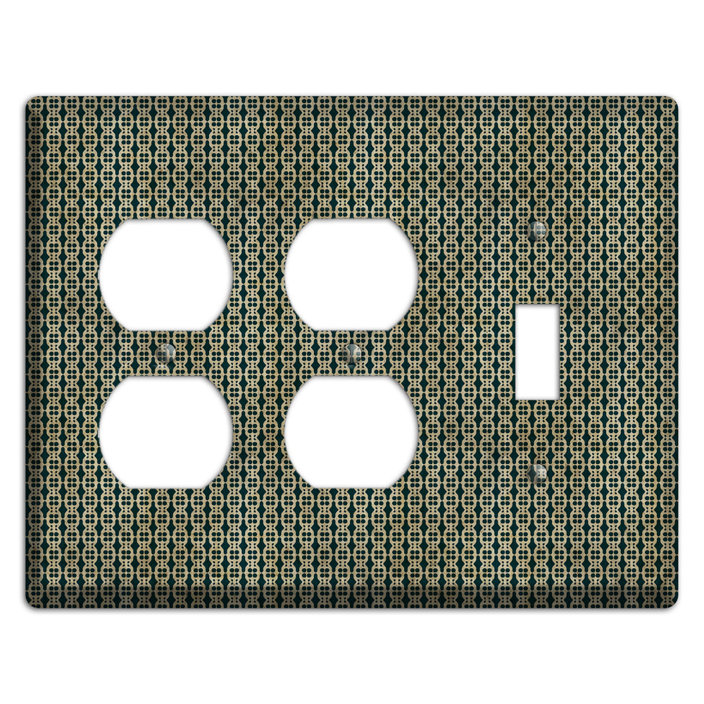 Dark Green Grunge Tiny Tiled Tapestry 3 2 Duplex / Toggle Wallplate
