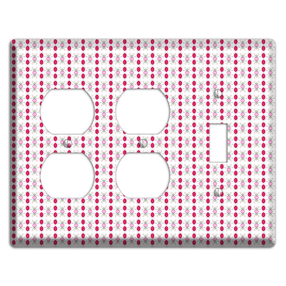 Multi Pink Cartouche 2 Duplex / Toggle Wallplate