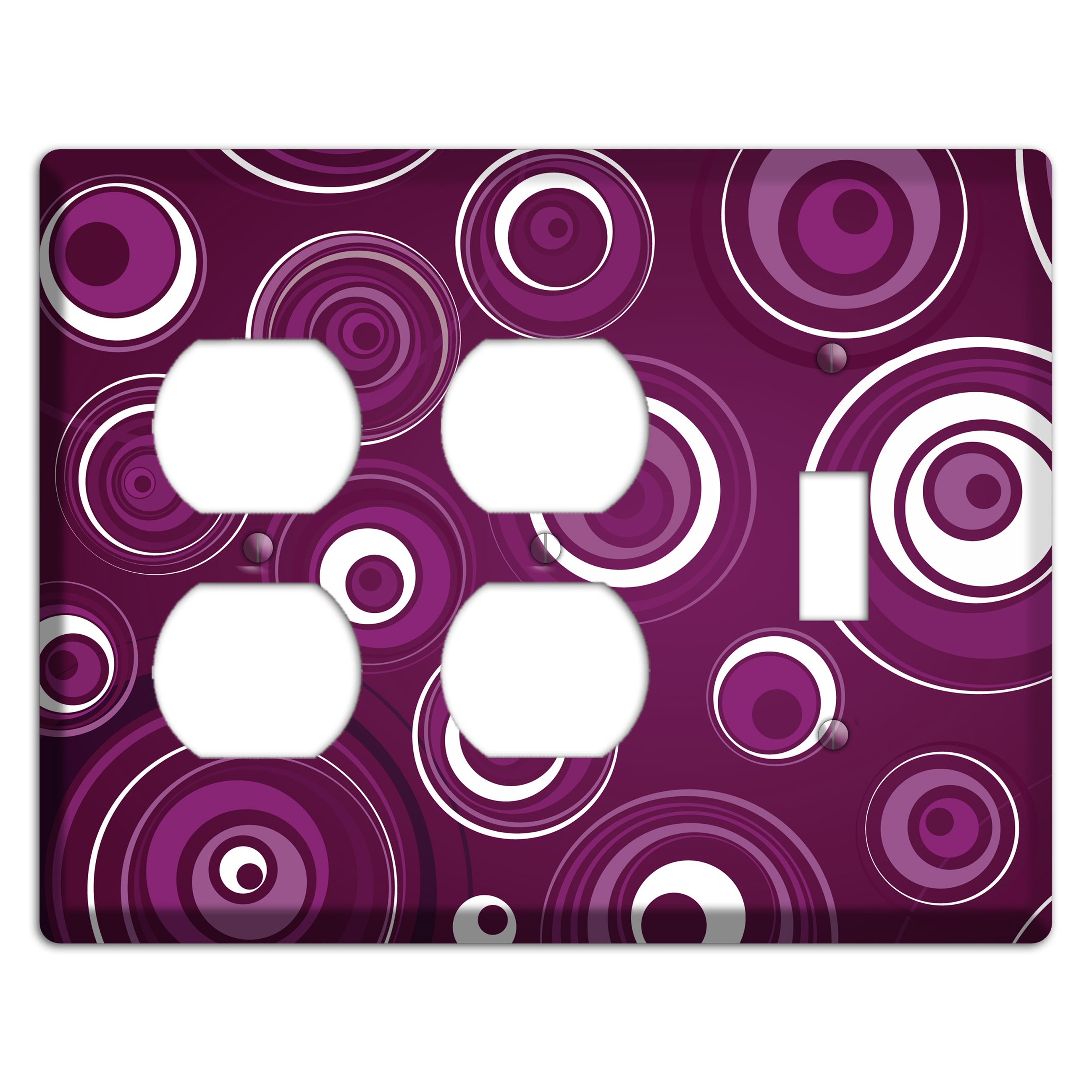 Purple Circles 2 2 Duplex / Toggle Wallplate