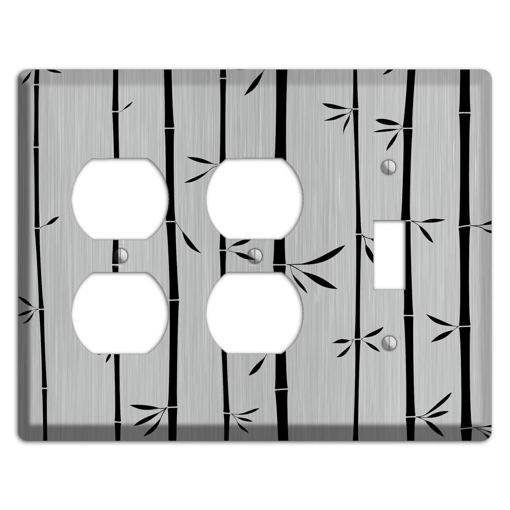 Bamboo Stainless Steel 2 Duplex / Toggle Wallplate