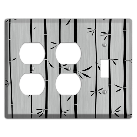 Bamboo  Stainless 2 Duplex / Toggle Wallplate