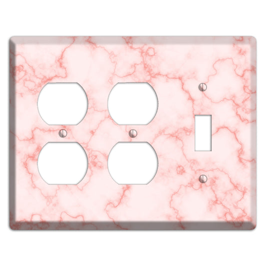 Pink Stained Marble 2 Duplex / Toggle Wallplate