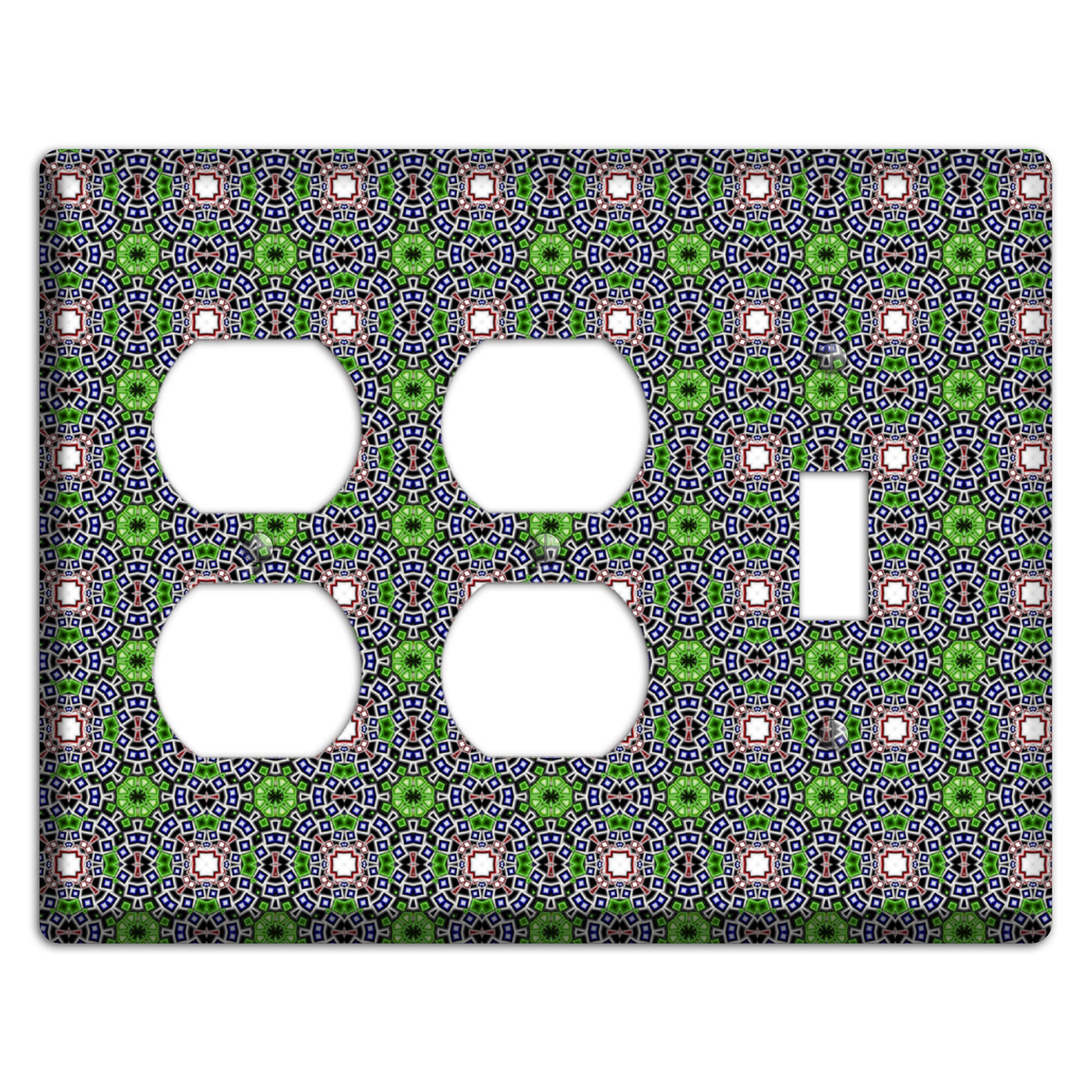 Green Foulard 4 2 Duplex / Toggle Wallplate