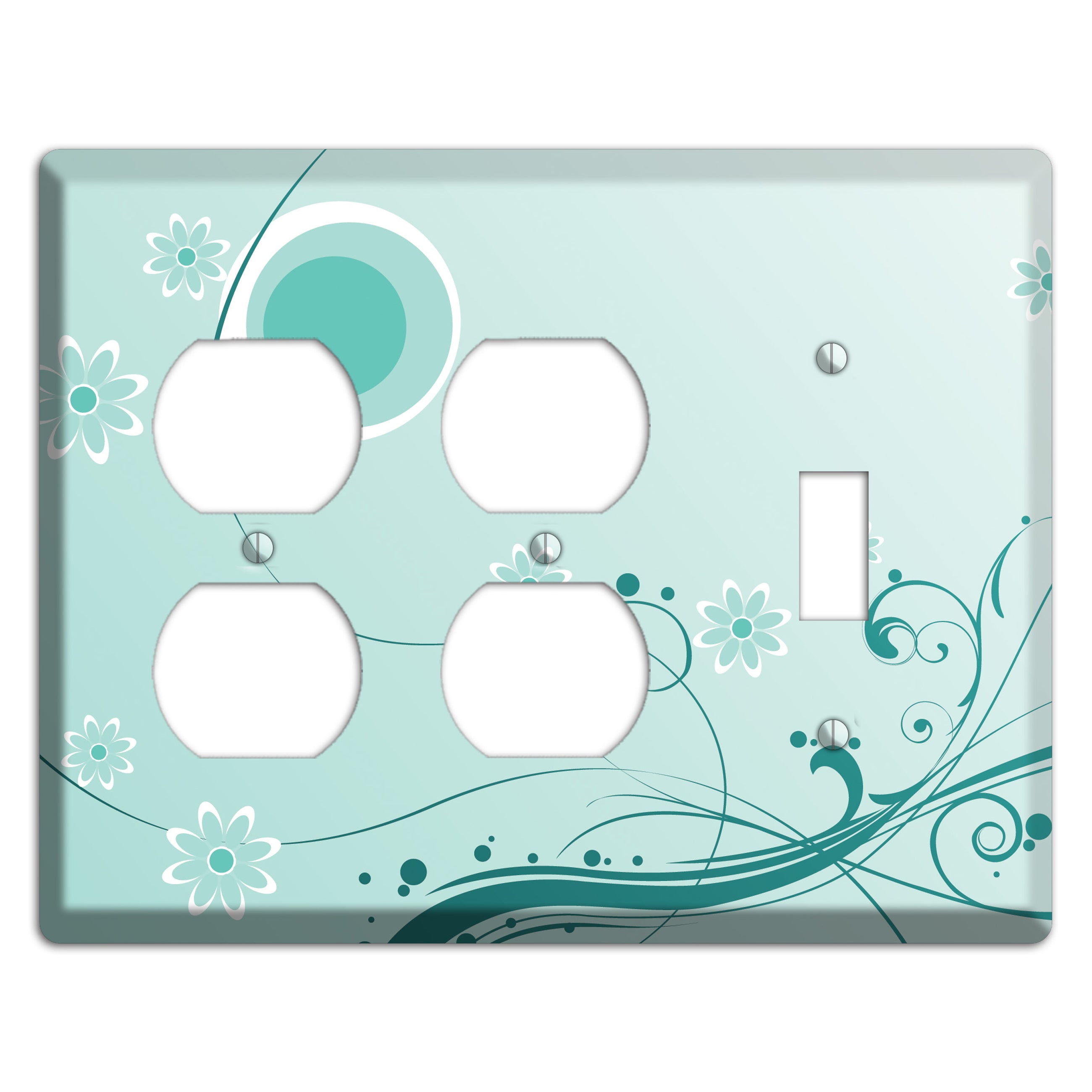 Light Green Floral 2 Duplex / Toggle Wallplate