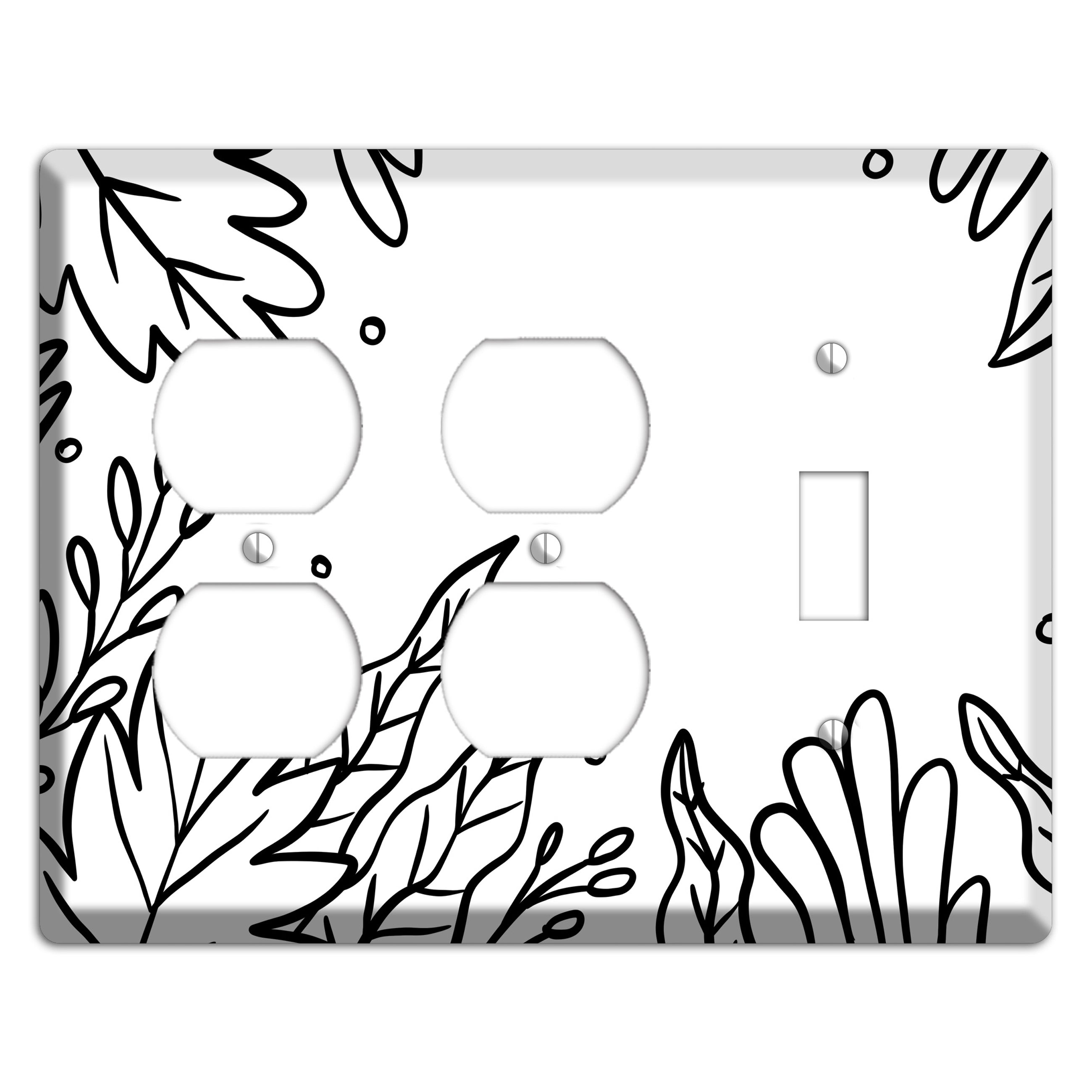Hand-Drawn Floral 12 2 Duplex / Toggle Wallplate