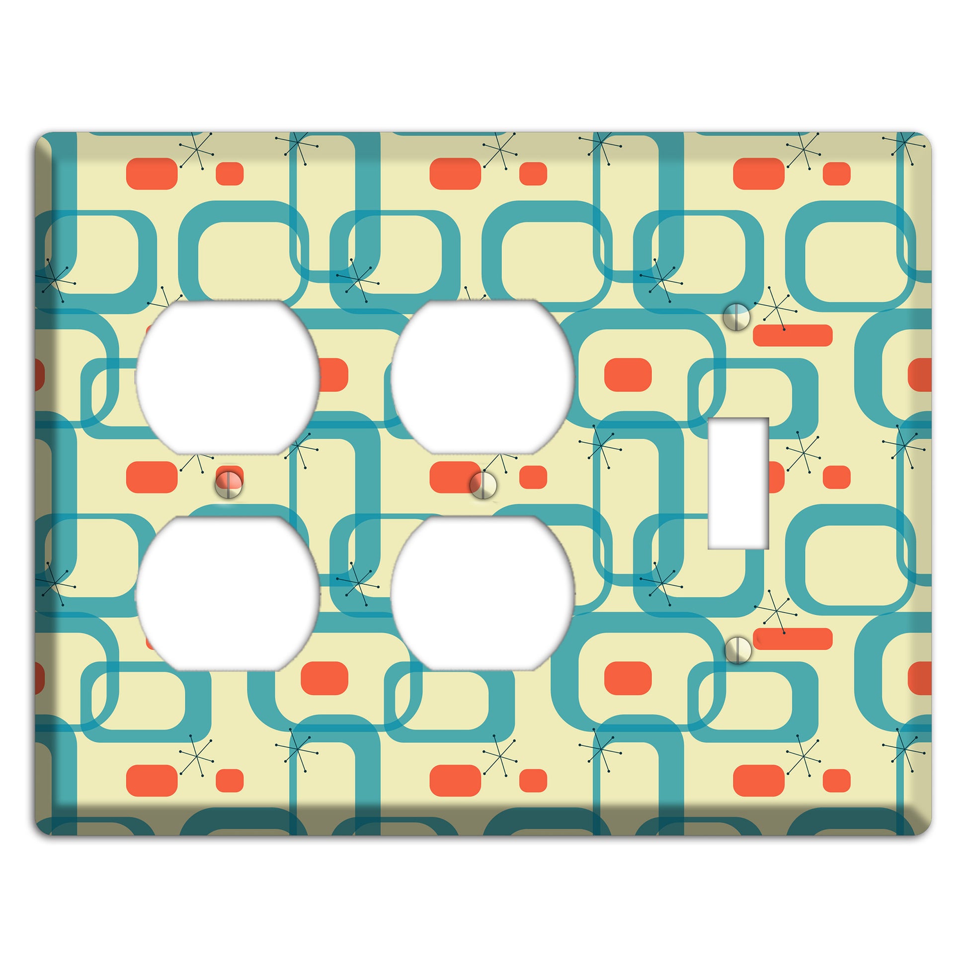 Blue and Yellow Oval 2 Duplex / Toggle Wallplate