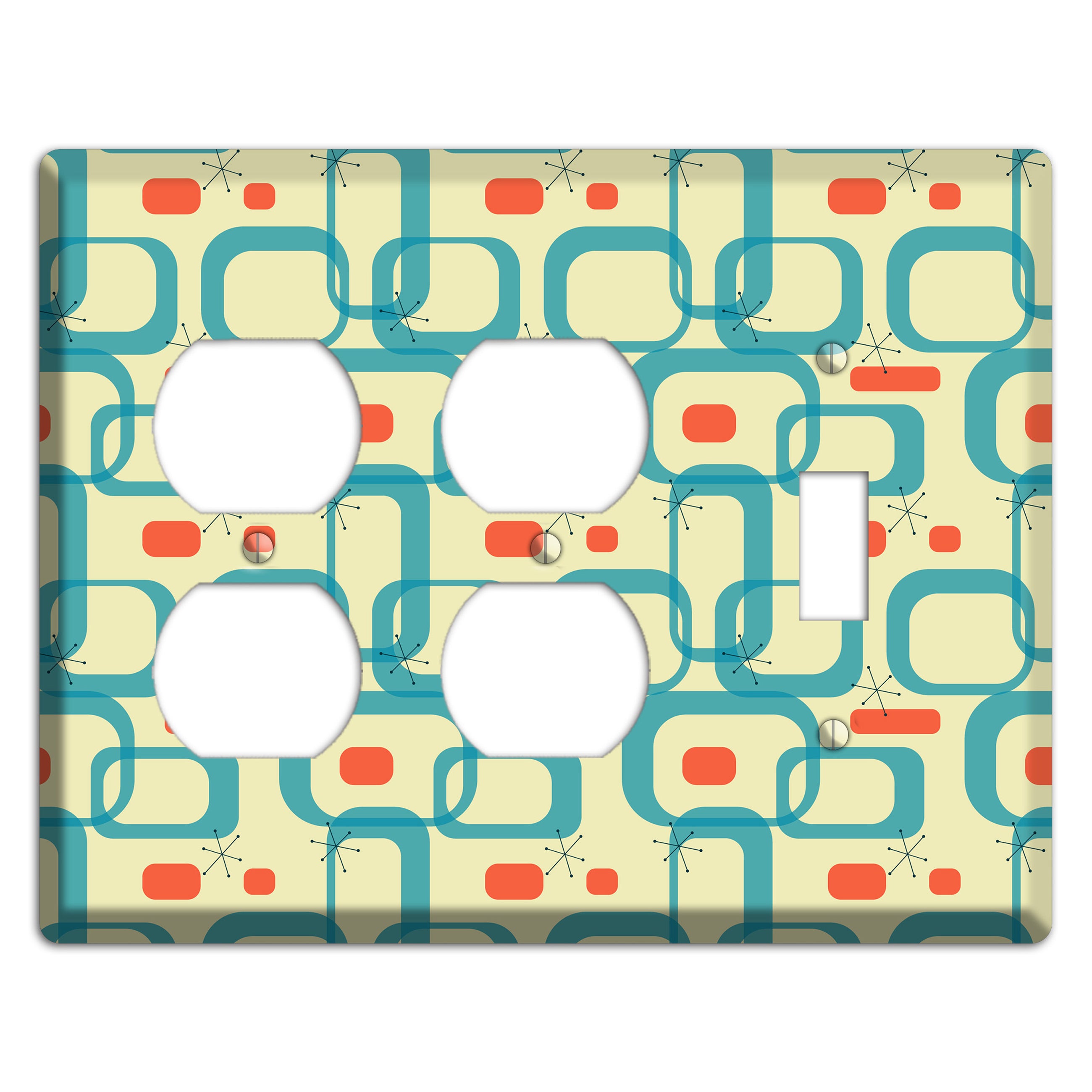 Blue and Yellow Oval 2 Duplex / Toggle Wallplate