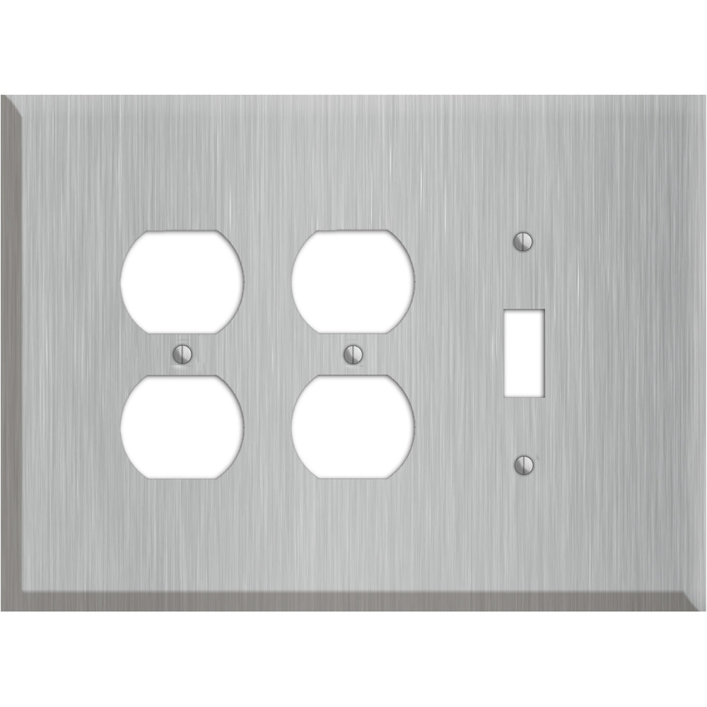 Oversized Discontinued Stainless Steel 2 Duplex / Toggle Wallplate