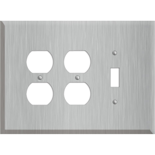 Oversized Discontinued Stainless Steel 2 Duplex / Toggle Wallplate