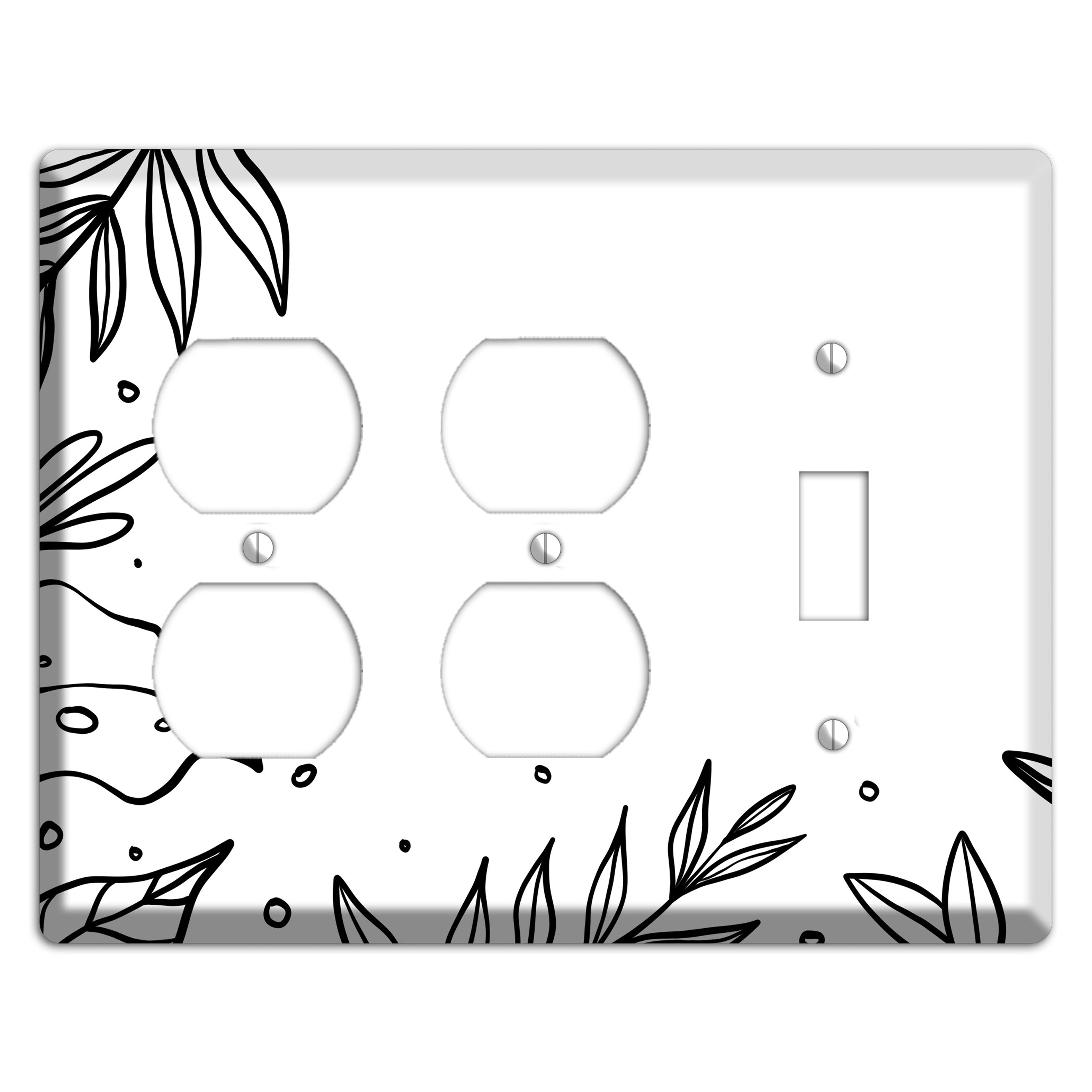 Hand-Drawn Floral 14 2 Duplex / Toggle Wallplate