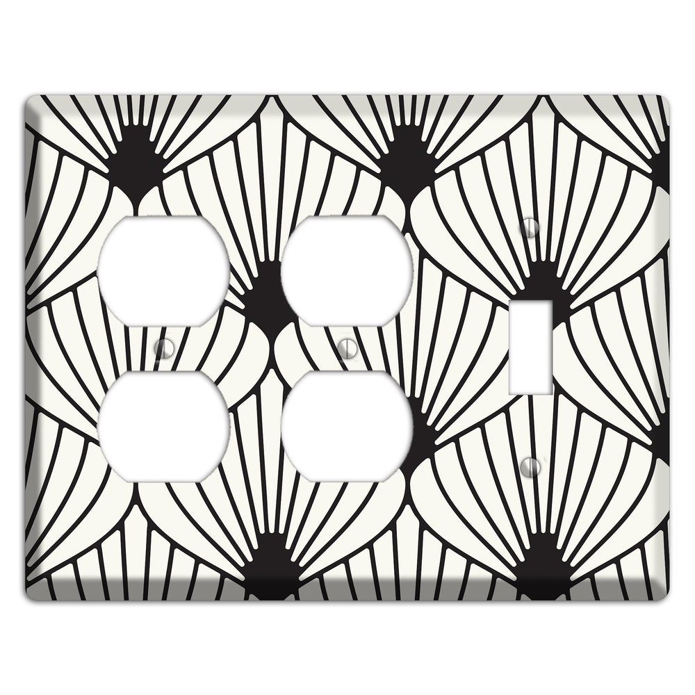 Black Deco Fans 2 Duplex / Toggle Wallplate