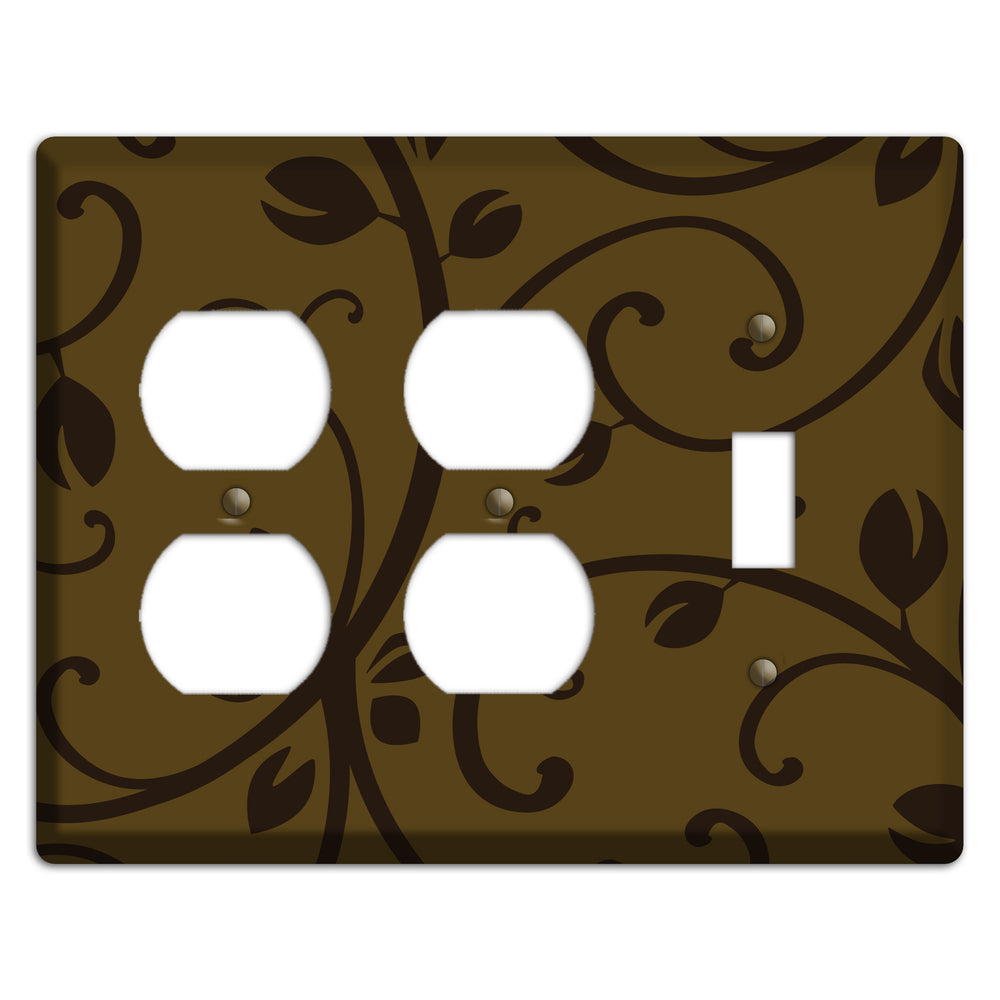 Brown Bud Sprig 2 Duplex / Toggle Wallplate