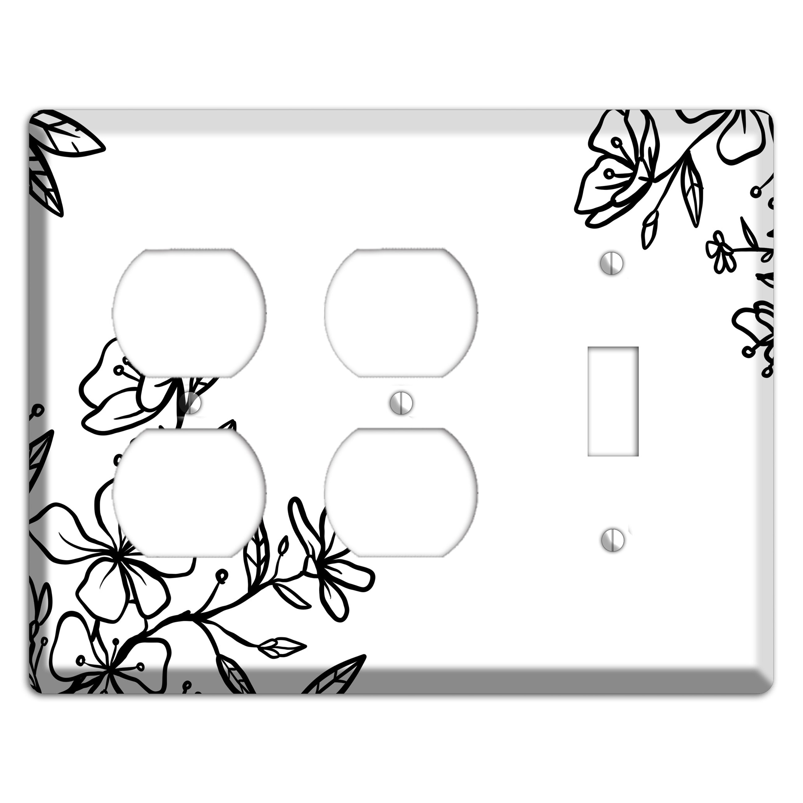 Hand-Drawn Floral 18 2 Duplex / Toggle Wallplate