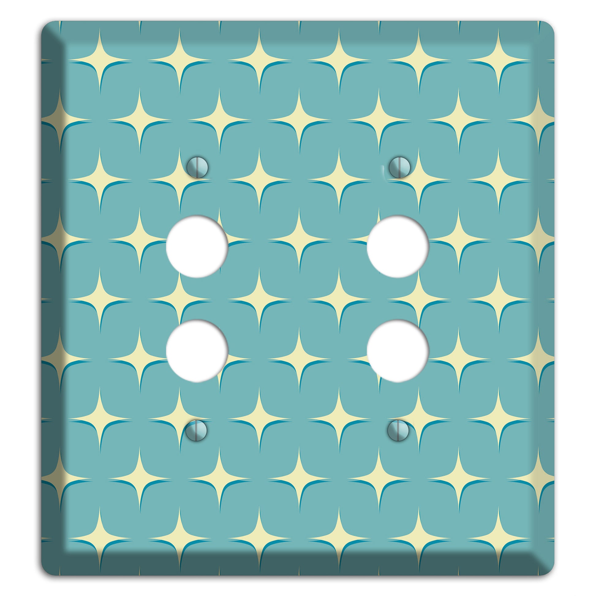 Yellow Atomic Diamond 2 Pushbutton Wallplate