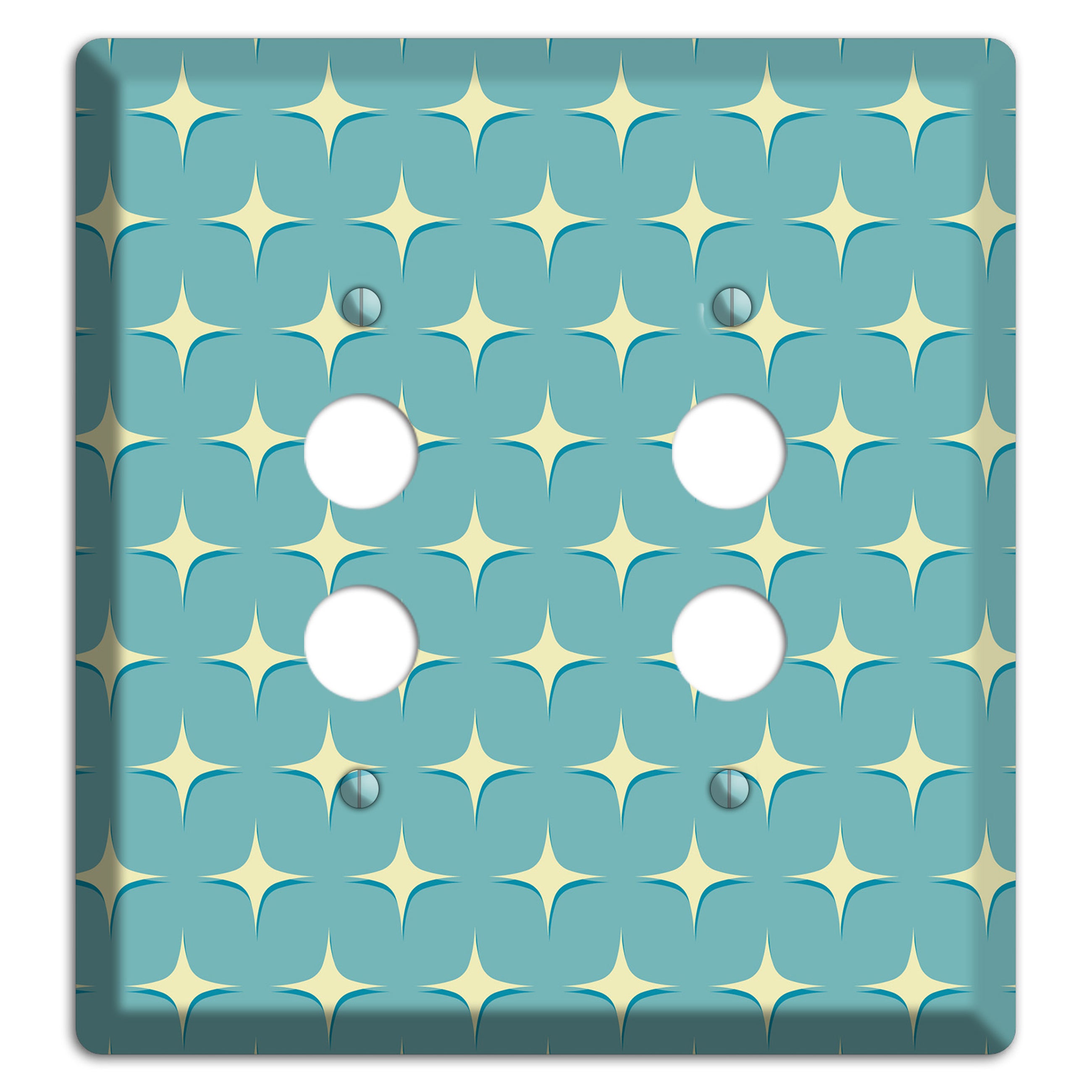 Yellow Atomic Diamond 2 Pushbutton Wallplate
