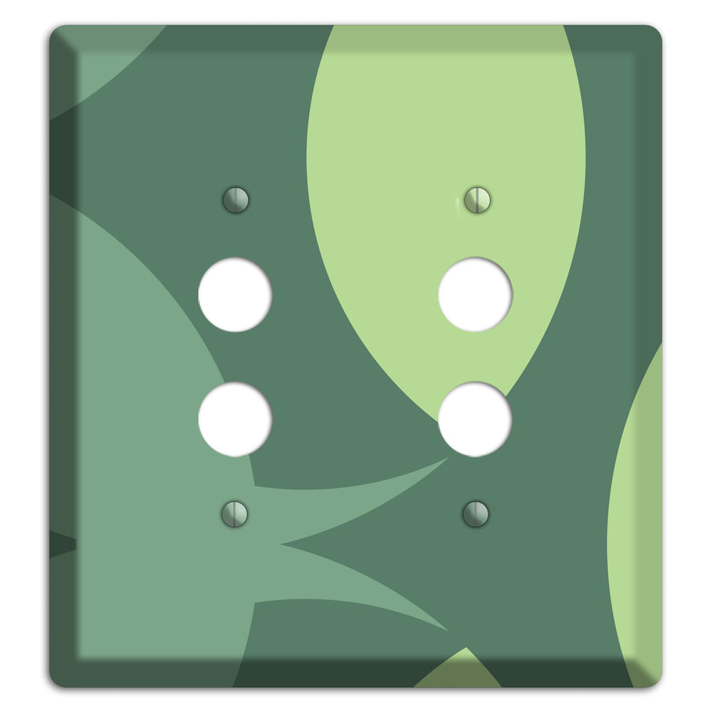 Green Abstract 2 Pushbutton Wallplate
