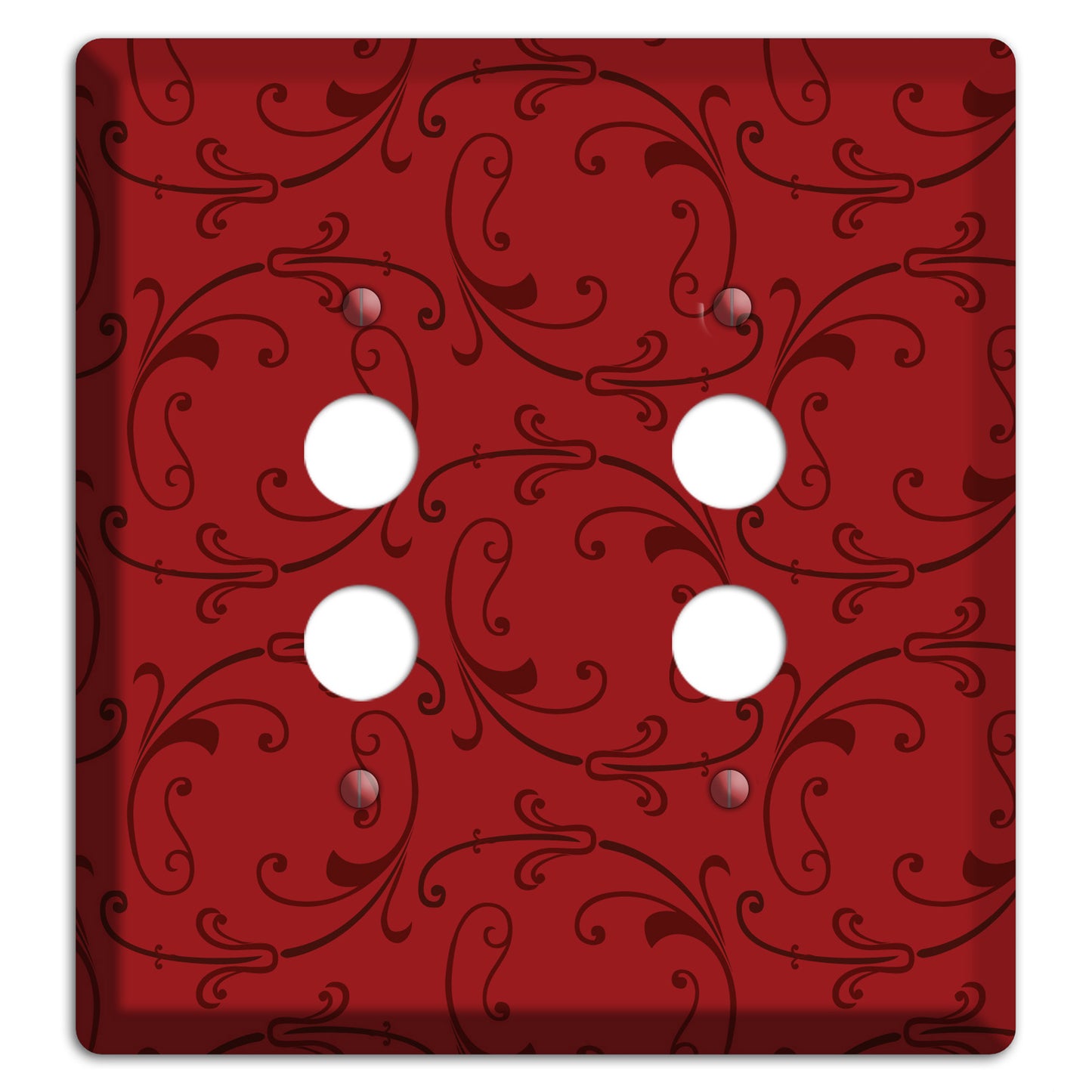 Red Victorian Sprig 2 Pushbutton Wallplate