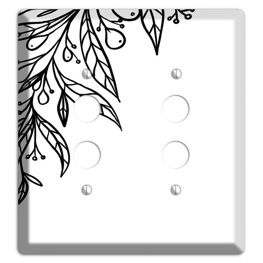 Hand-Drawn Floral 23 2 Pushbutton Wallplate