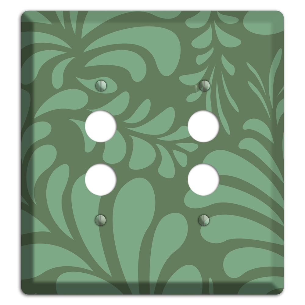 Green Herati 2 Pushbutton Wallplate