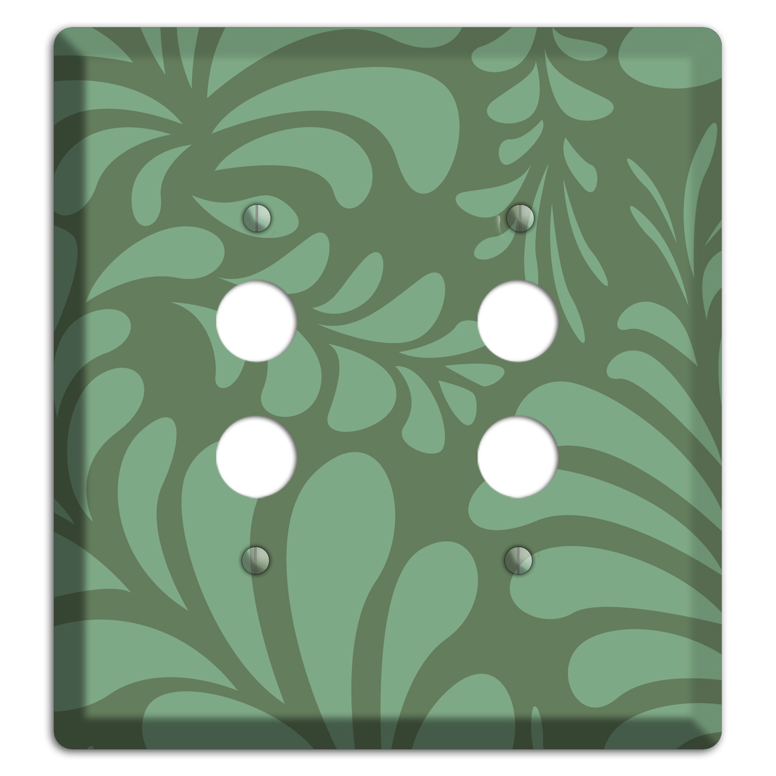 Green Herati 2 Pushbutton Wallplate